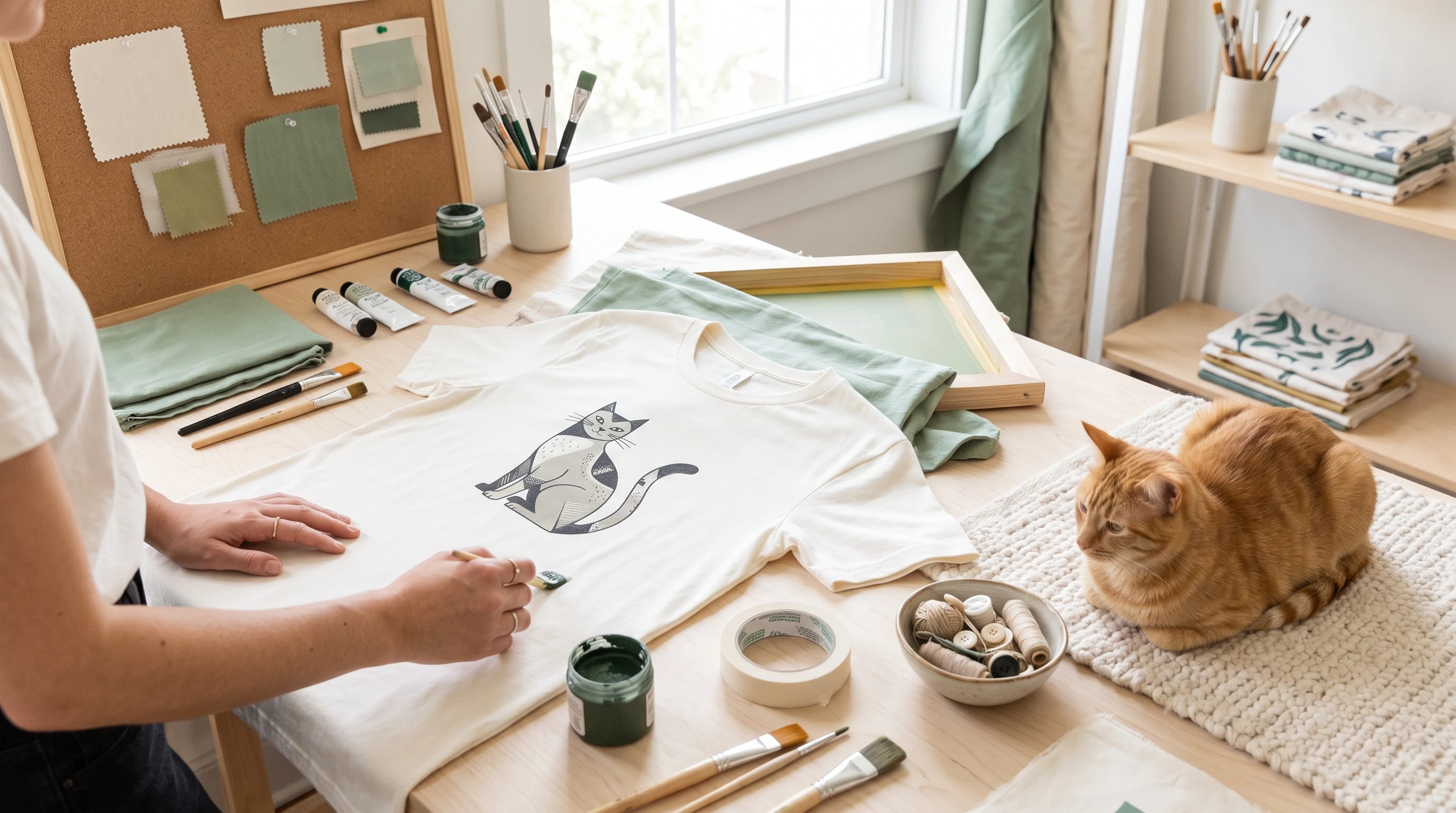 Titelbild zum Artikel: Katzen-Shirt mit eigenem Motiv: Ideen für ein Unikat