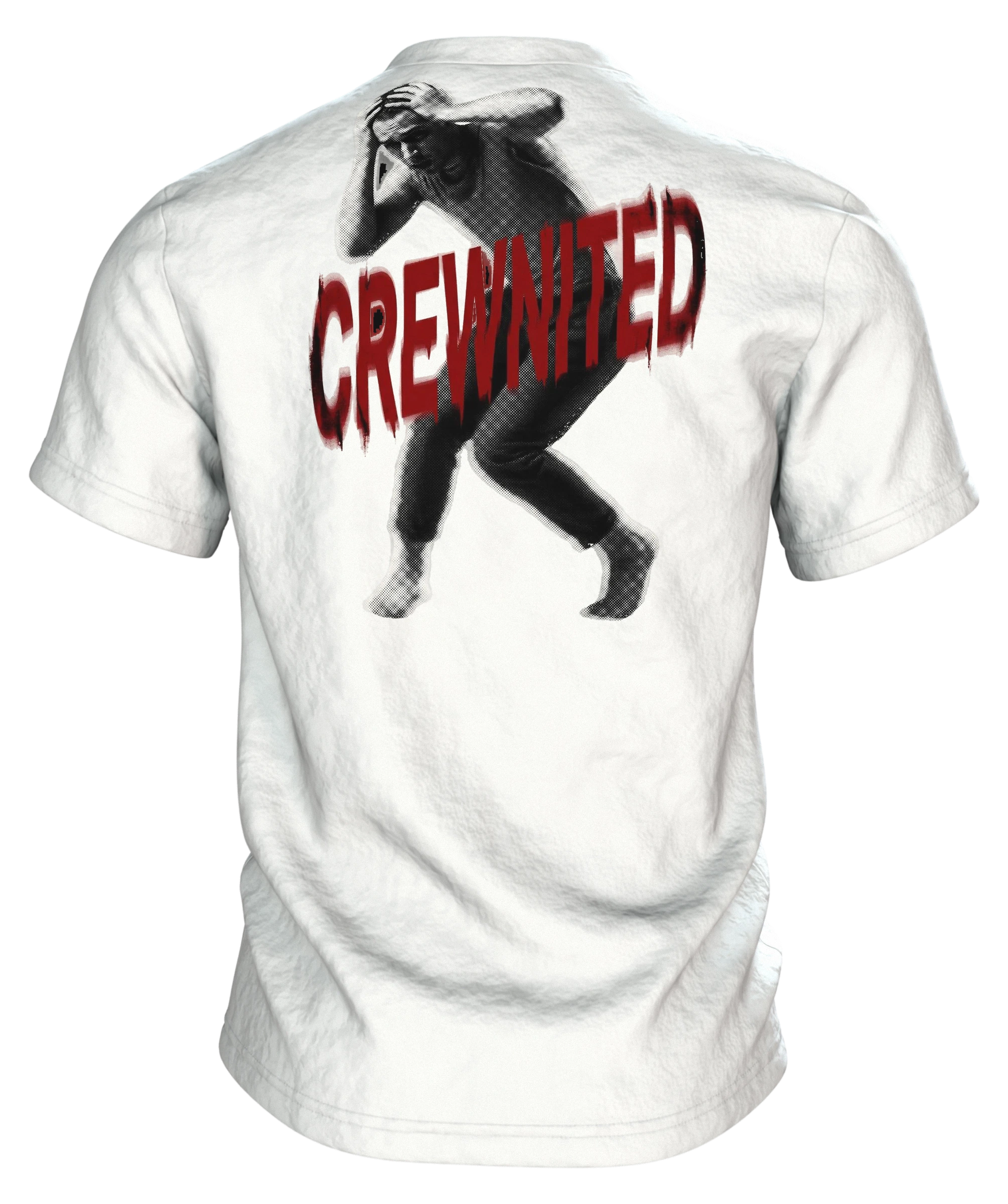 Crewnited Tanz T-Shirt, Halftone-Tänzer mit WN-Emblem und rotem Schriftzug, Rückseite