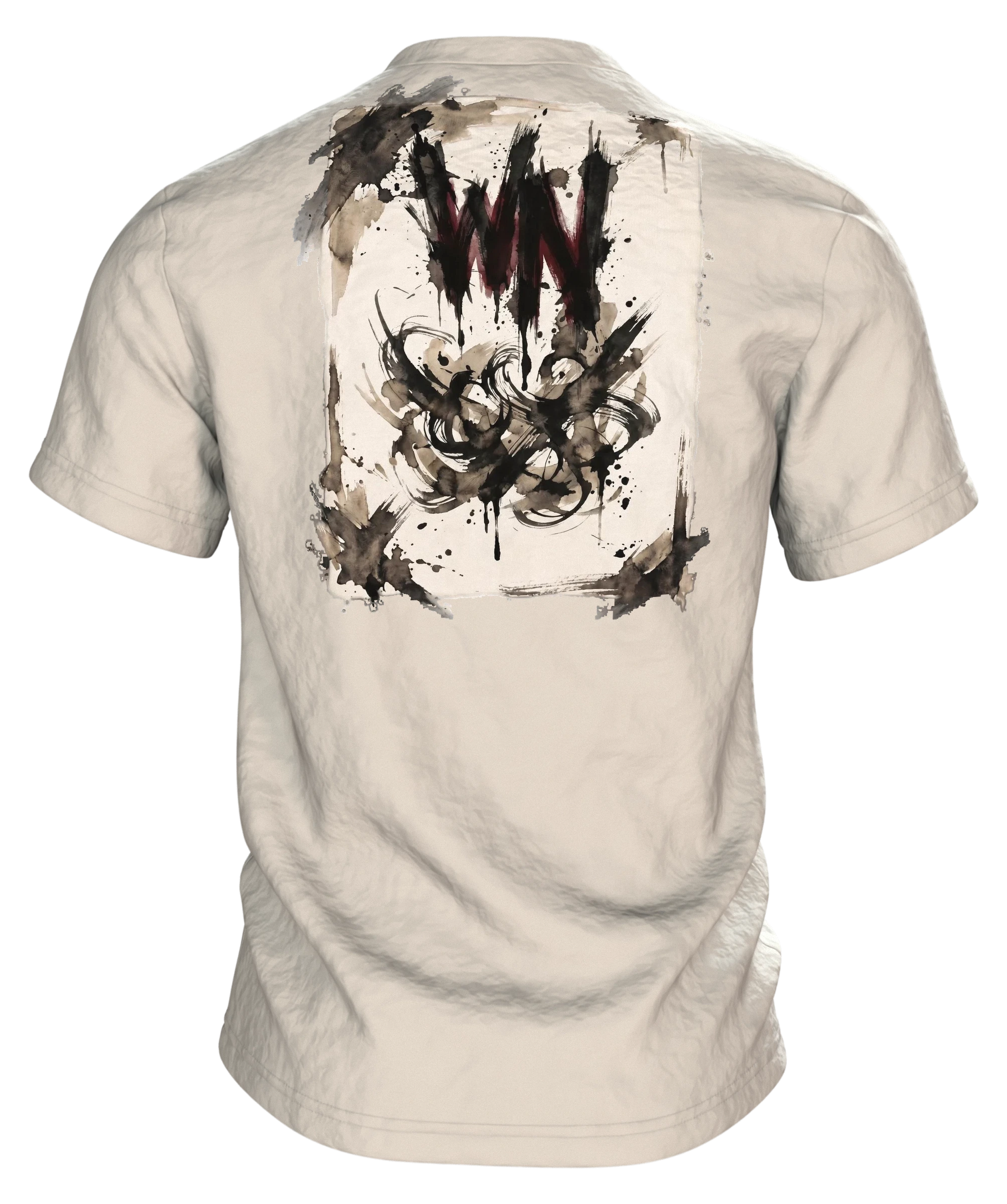 Abstrakte Schrift T-Shirt, Rückseite