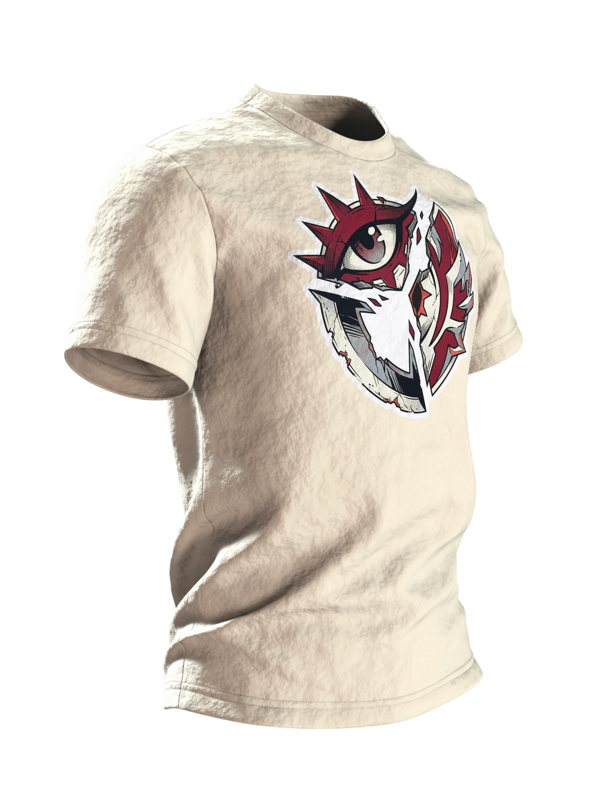 Stilisiertes Auge T-Shirt, Seitenansicht links