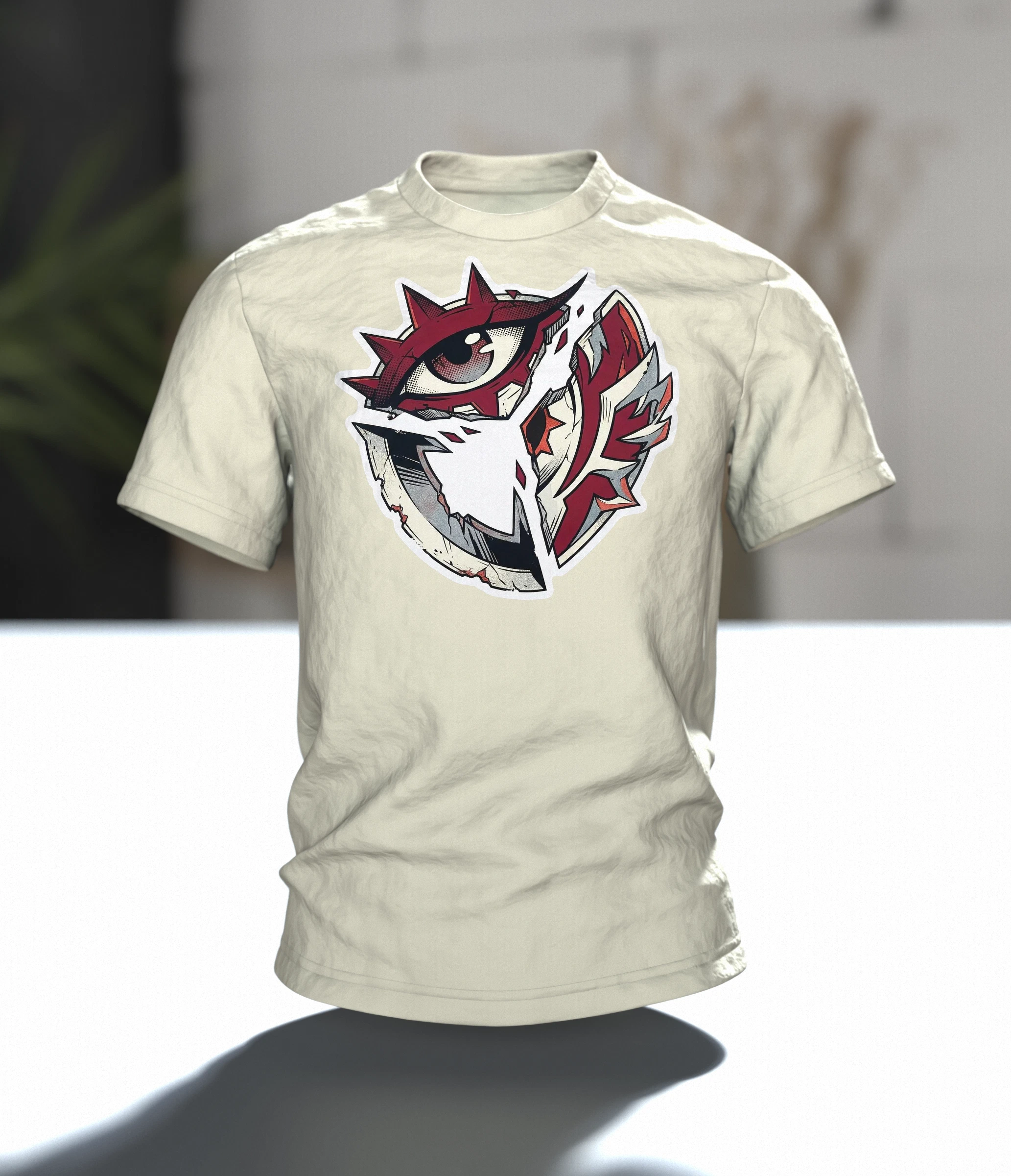 Stilisiertes Auge T-Shirt, Im Raum