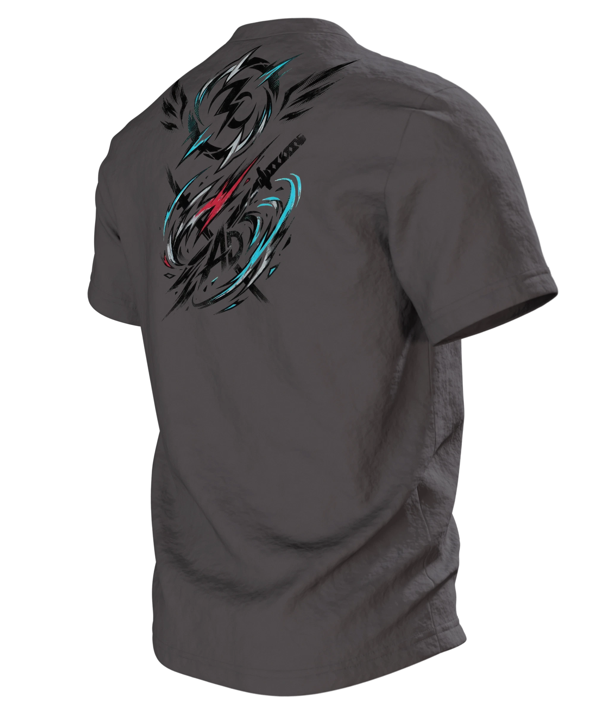 Roboter Kopf T-Shirt, Rückseite schräg links