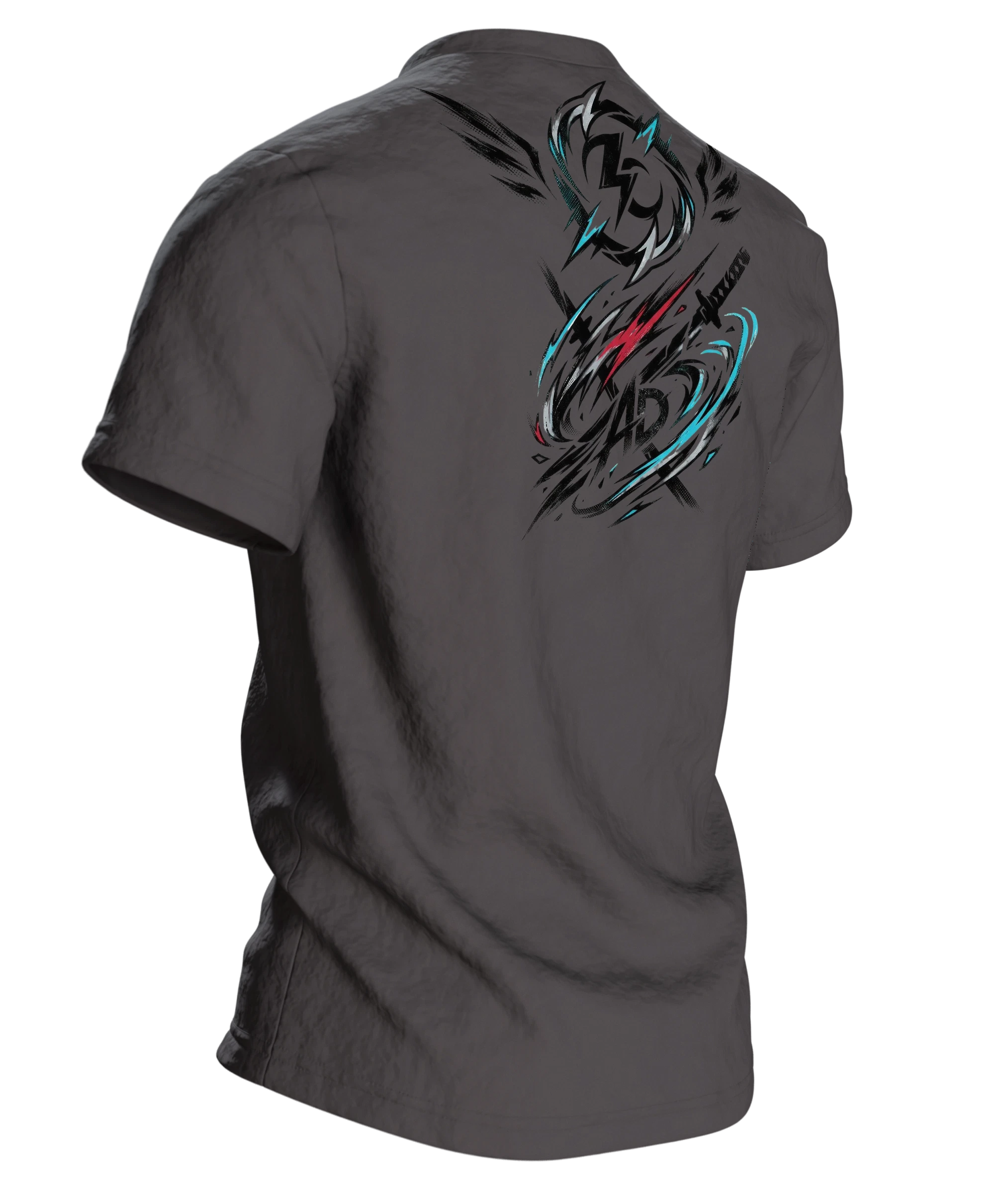 Roboter Kopf T-Shirt, Rückseite schräg rechts