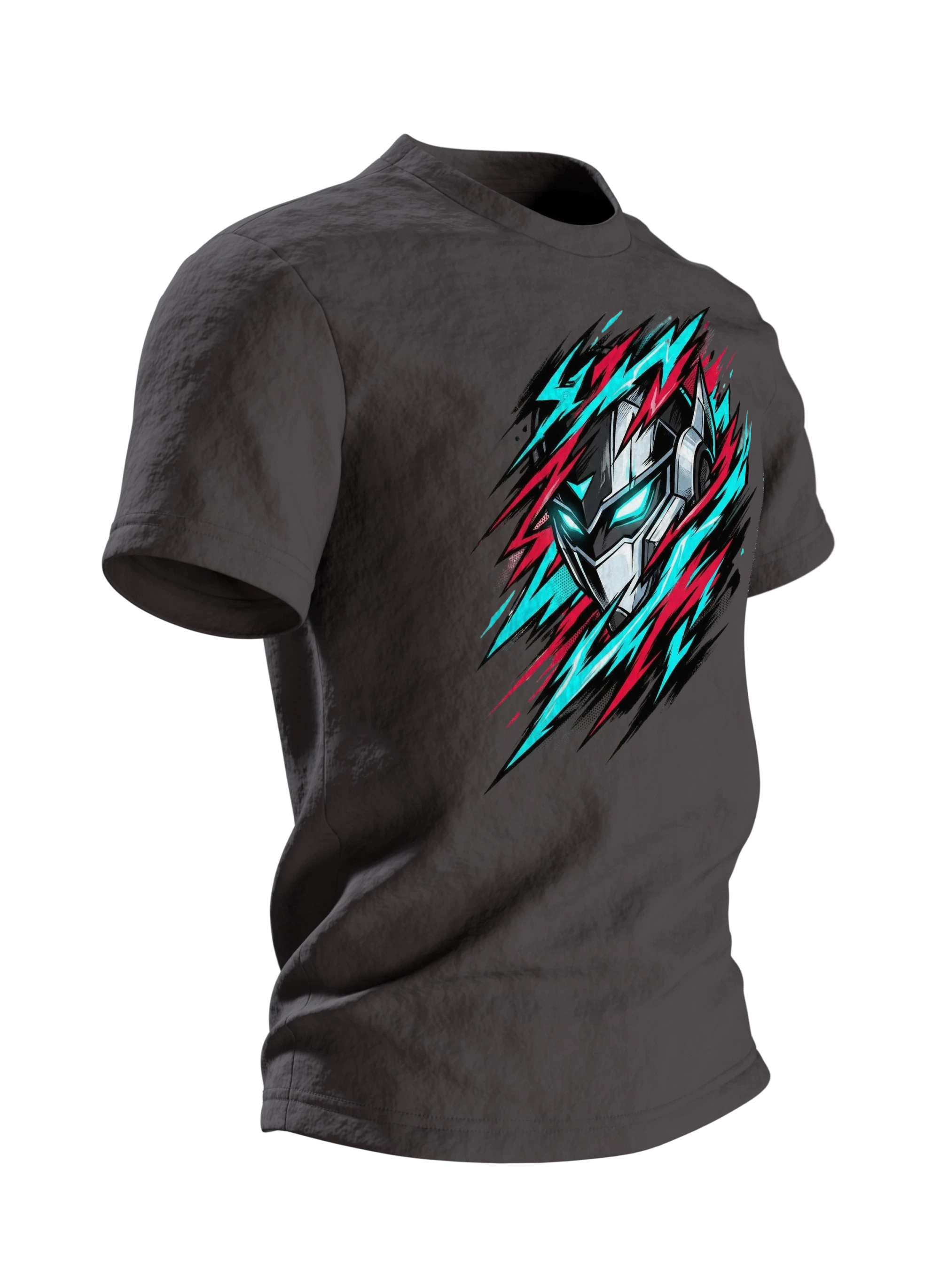 Roboter Kopf T-Shirt, Seitenansicht links