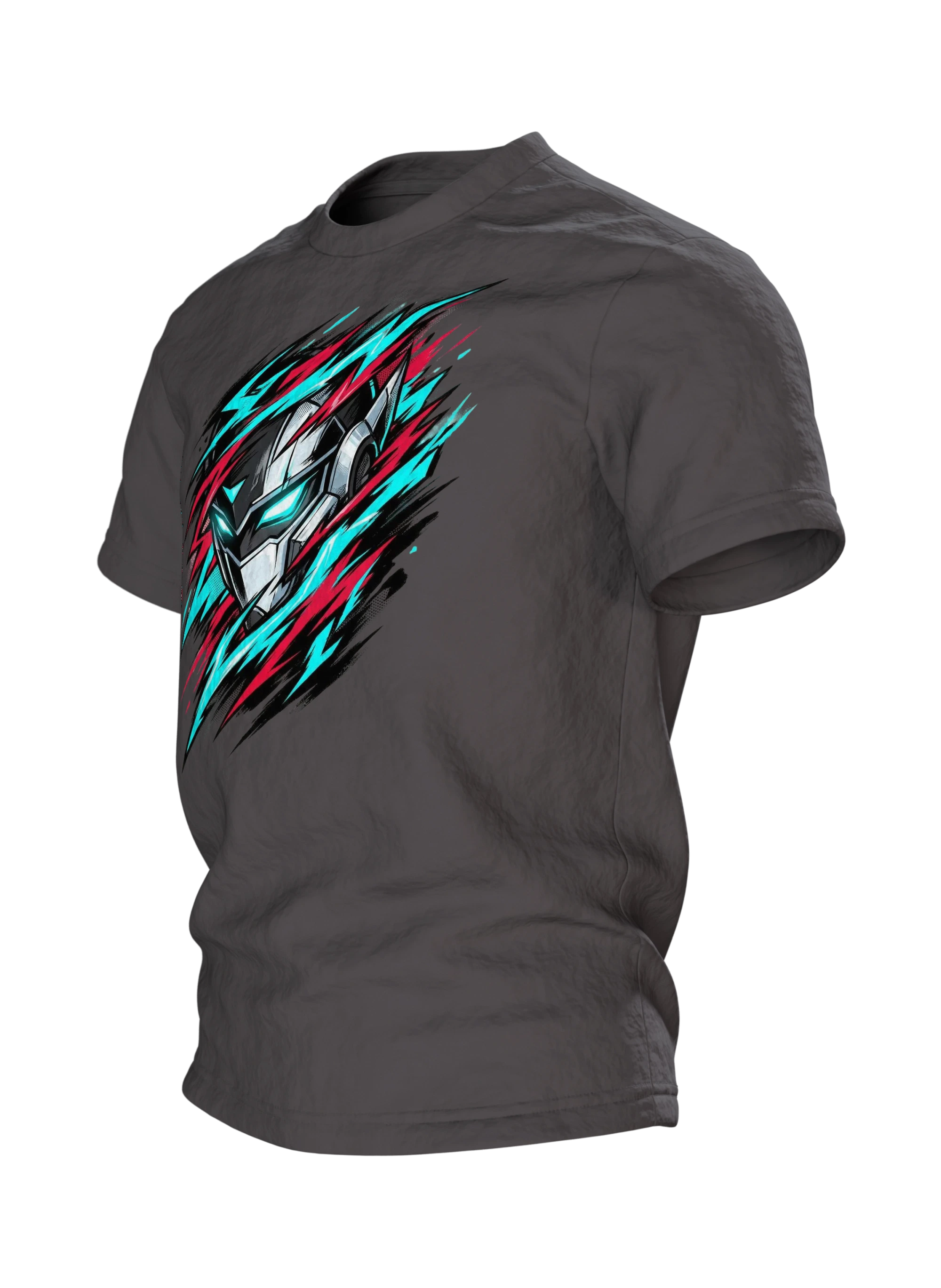 Roboter Kopf T-Shirt, Seitenansicht rechts