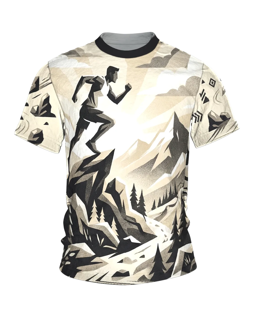 Trailrunner T-Shirt: Geometrische Berglandschaft