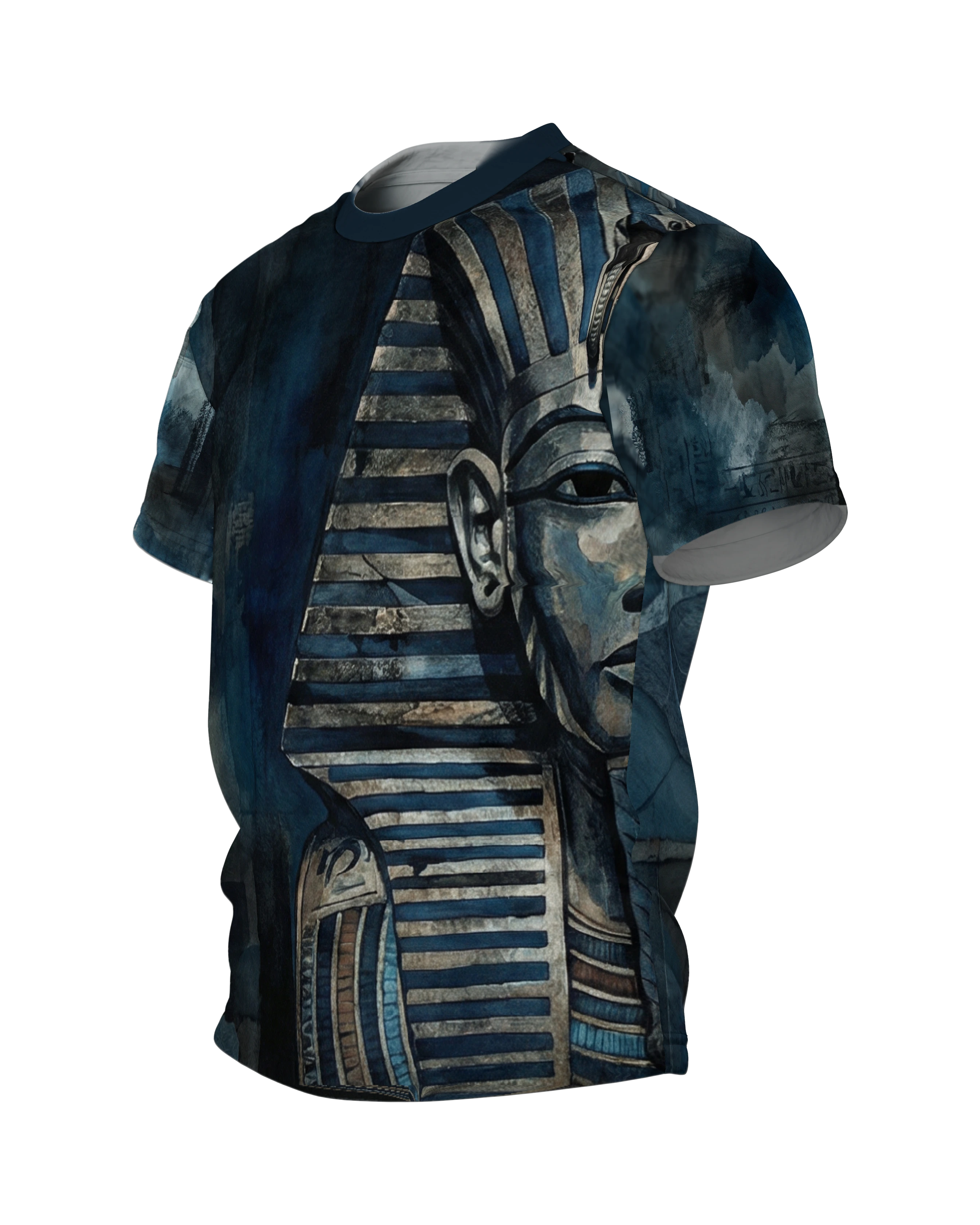 Pharao & Pyramide T-Shirt: Mystisches Blau, Seitenansicht rechts