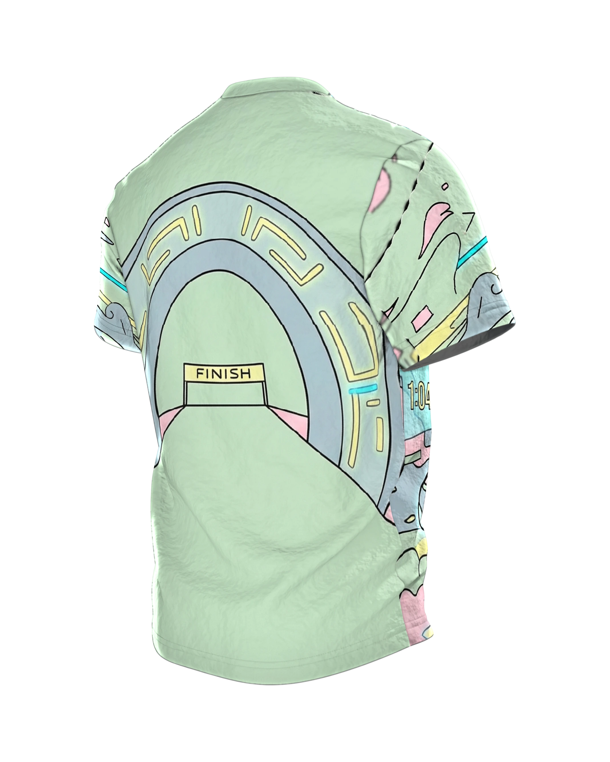 laufschuh: Premium T-Shirt, Rückseite schräg links
