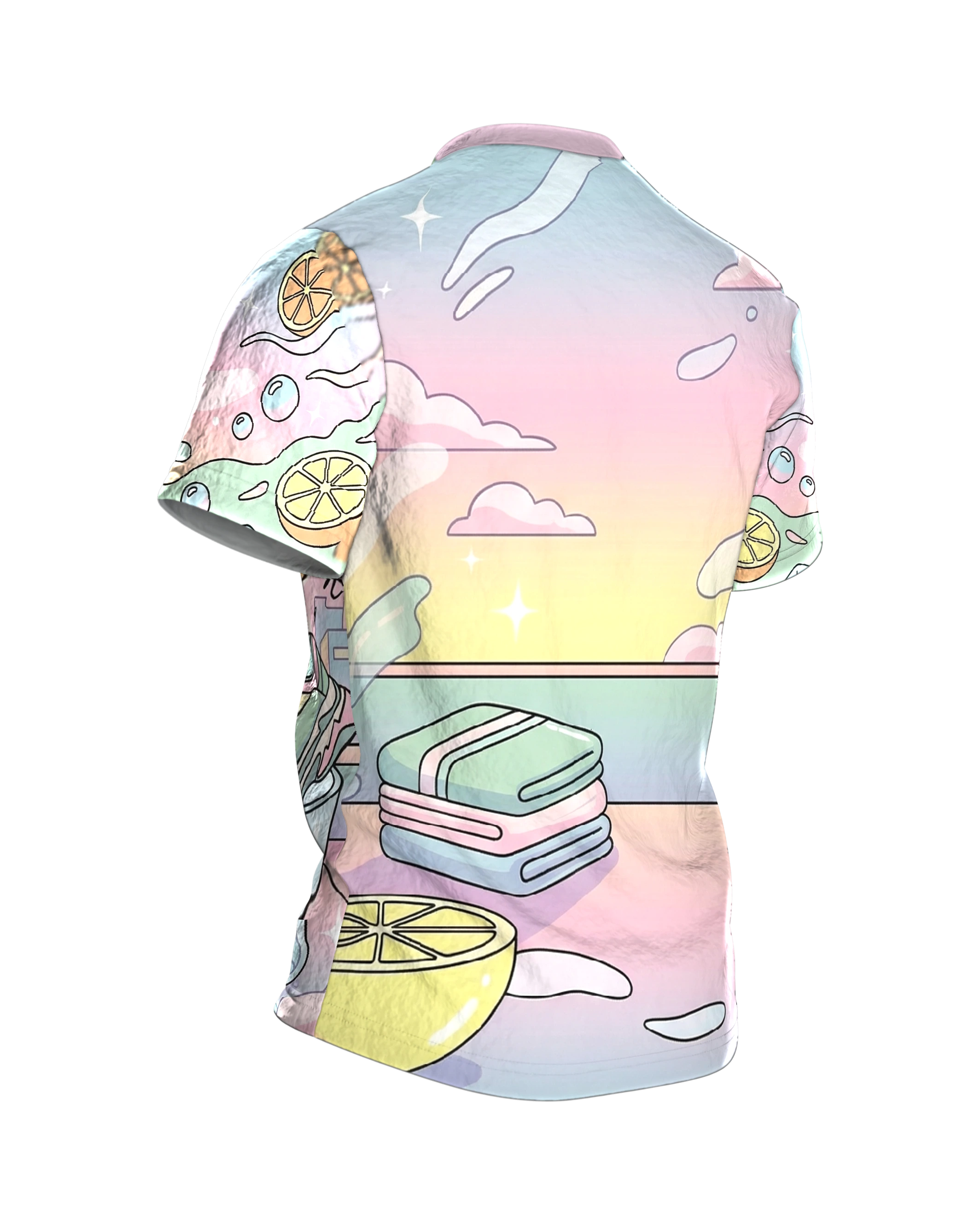 laufschuh: Premium T-Shirt, Rückseite schräg rechts