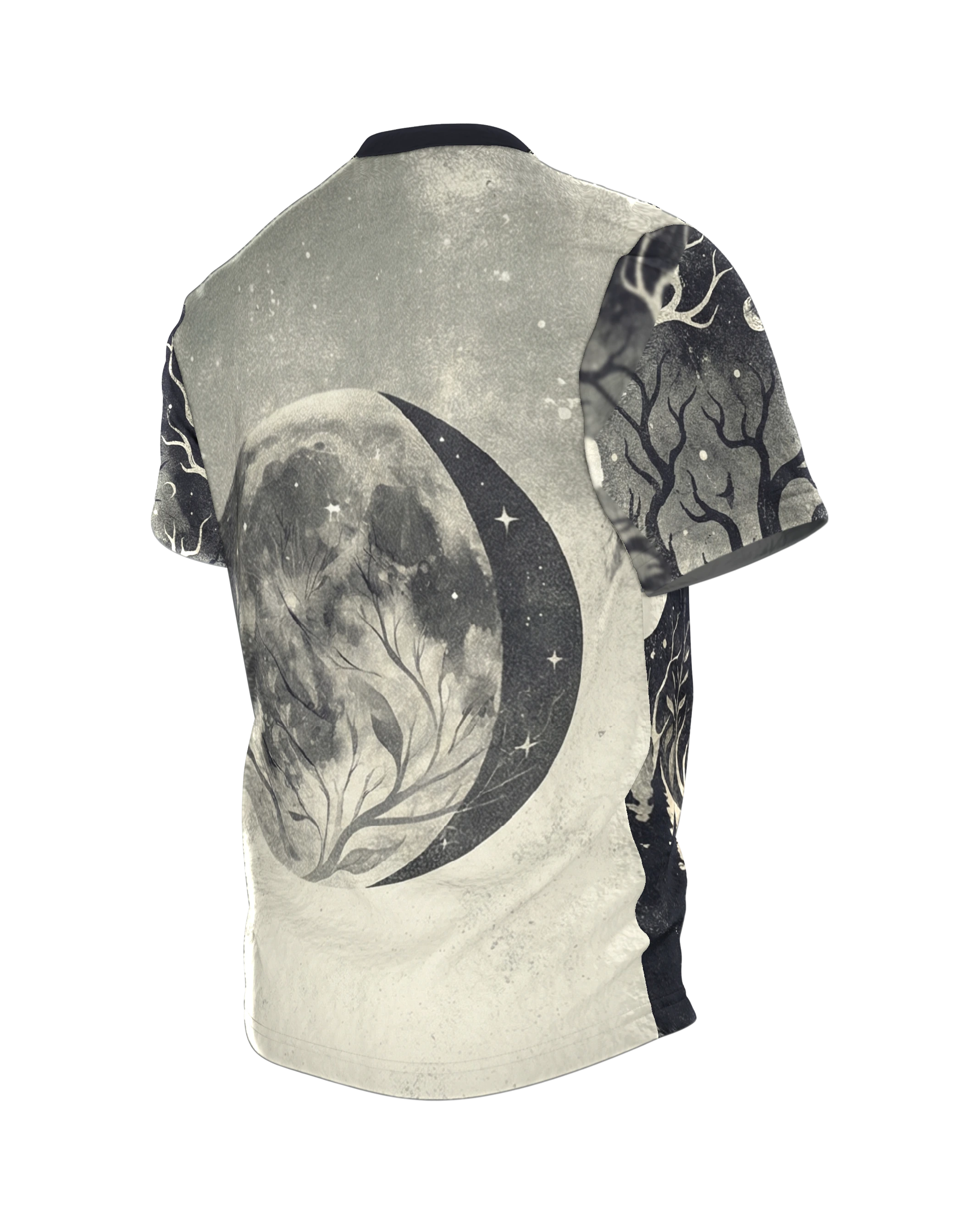 Mystische Bergwelten T-Shirt: Natur & Kosmos, Rückseite schräg links