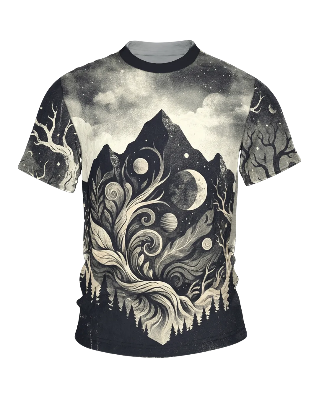 Mystische Bergwelten T-Shirt: Natur & Kosmos