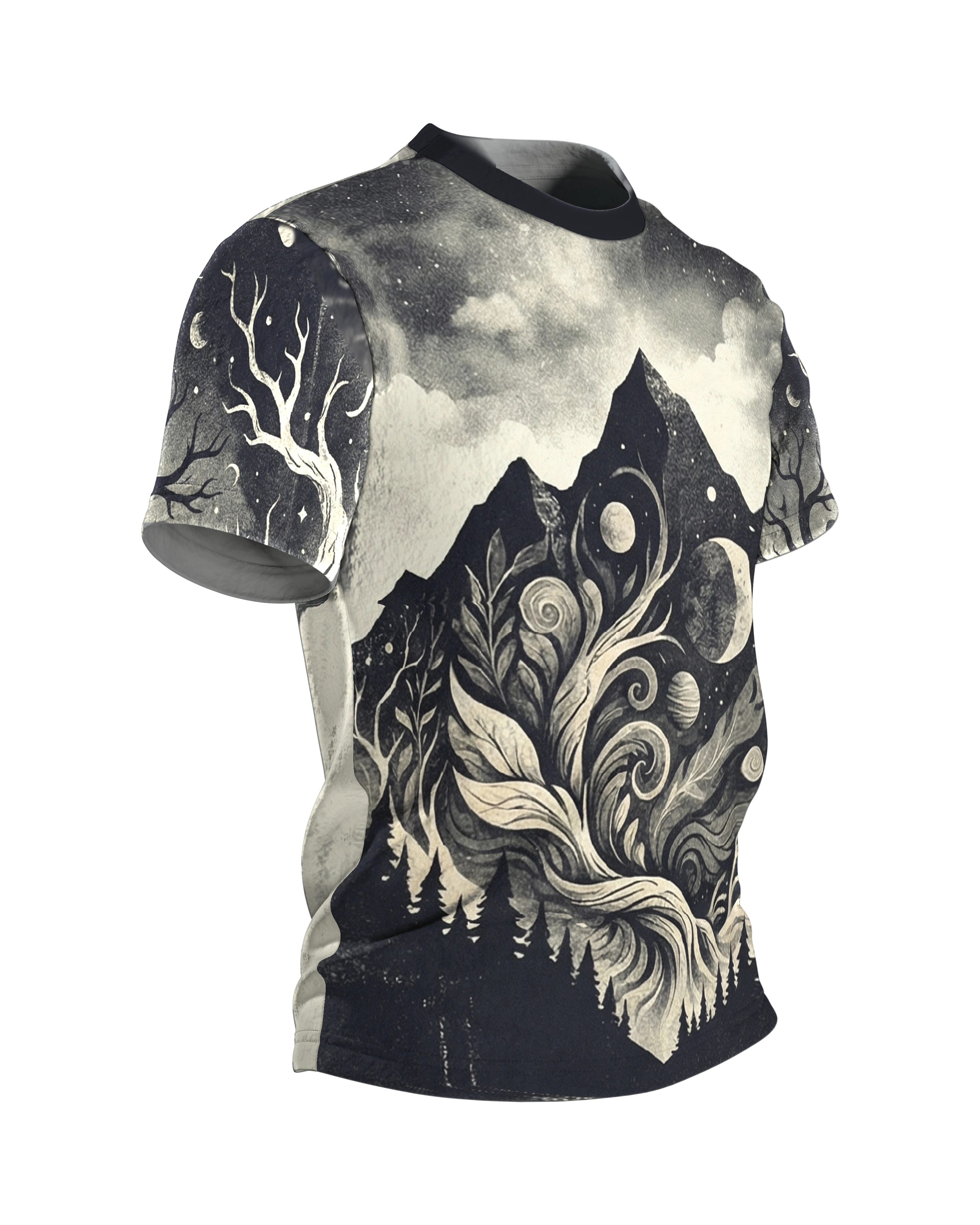 Mystische Bergwelten T-Shirt: Natur & Kosmos, Seitenansicht links