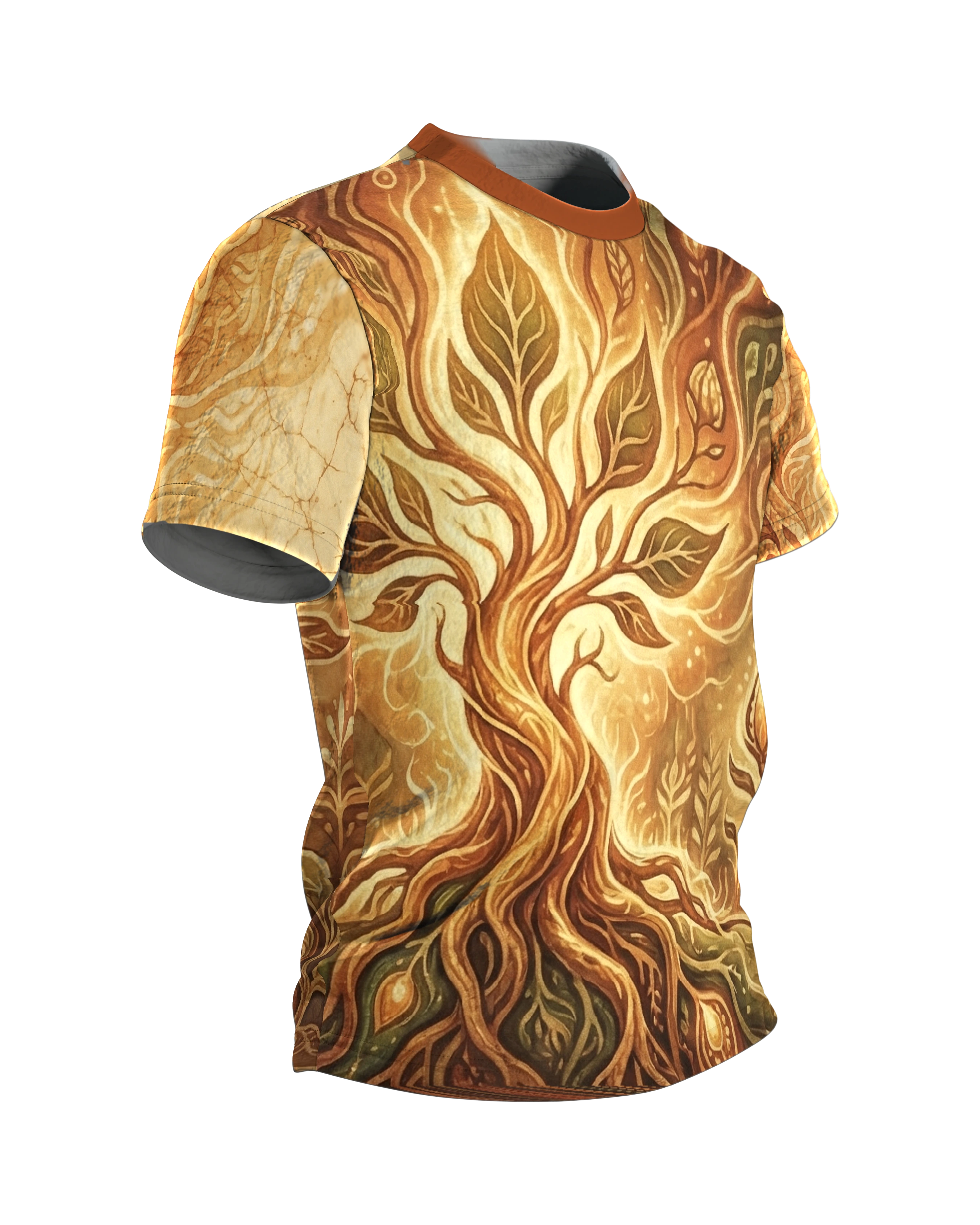 Leuchtender Lebensbaum T-Shirt: Mystische Botanik, Seitenansicht links