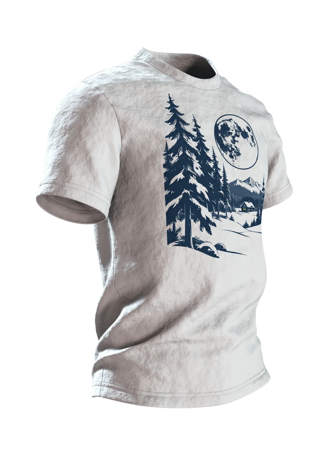 Winterwald Vollmond T-Shirt: Magisches Nachtmotiv, Seitenansicht links