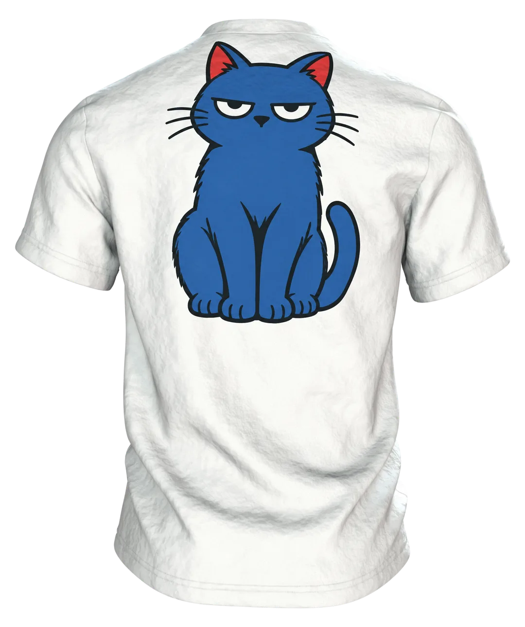 Katze schubst Vase T-Shirt: Humorvolles Comic Design, Back