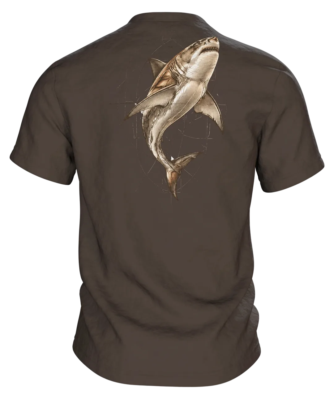 Weißer Hai Naturkunde T-Shirt: Vintage Wissenschafts-Design, Rückseite
