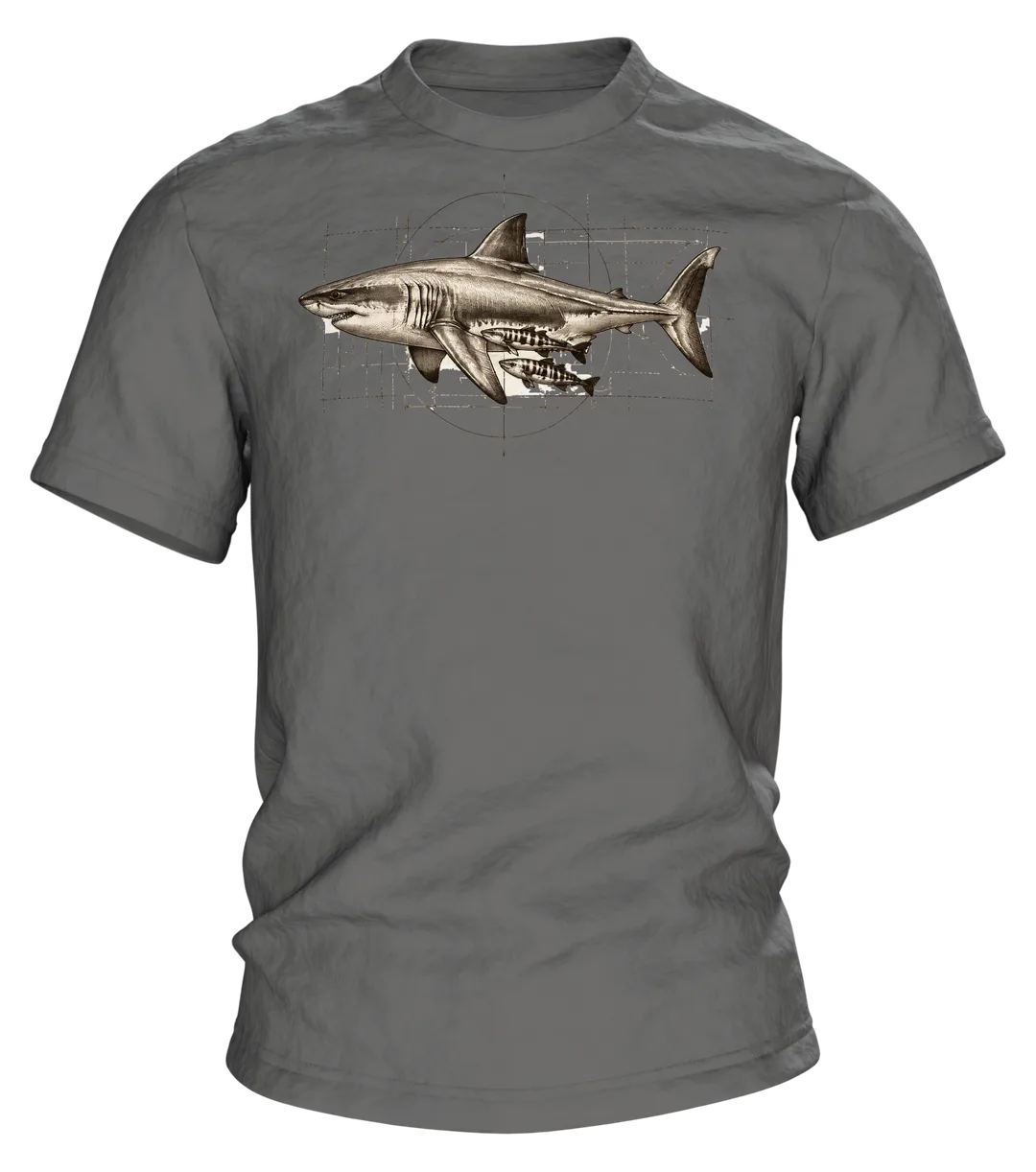 Weißer Hai Naturkunde Tafel T-Shirt: Vintage Wissenschaftsdesign