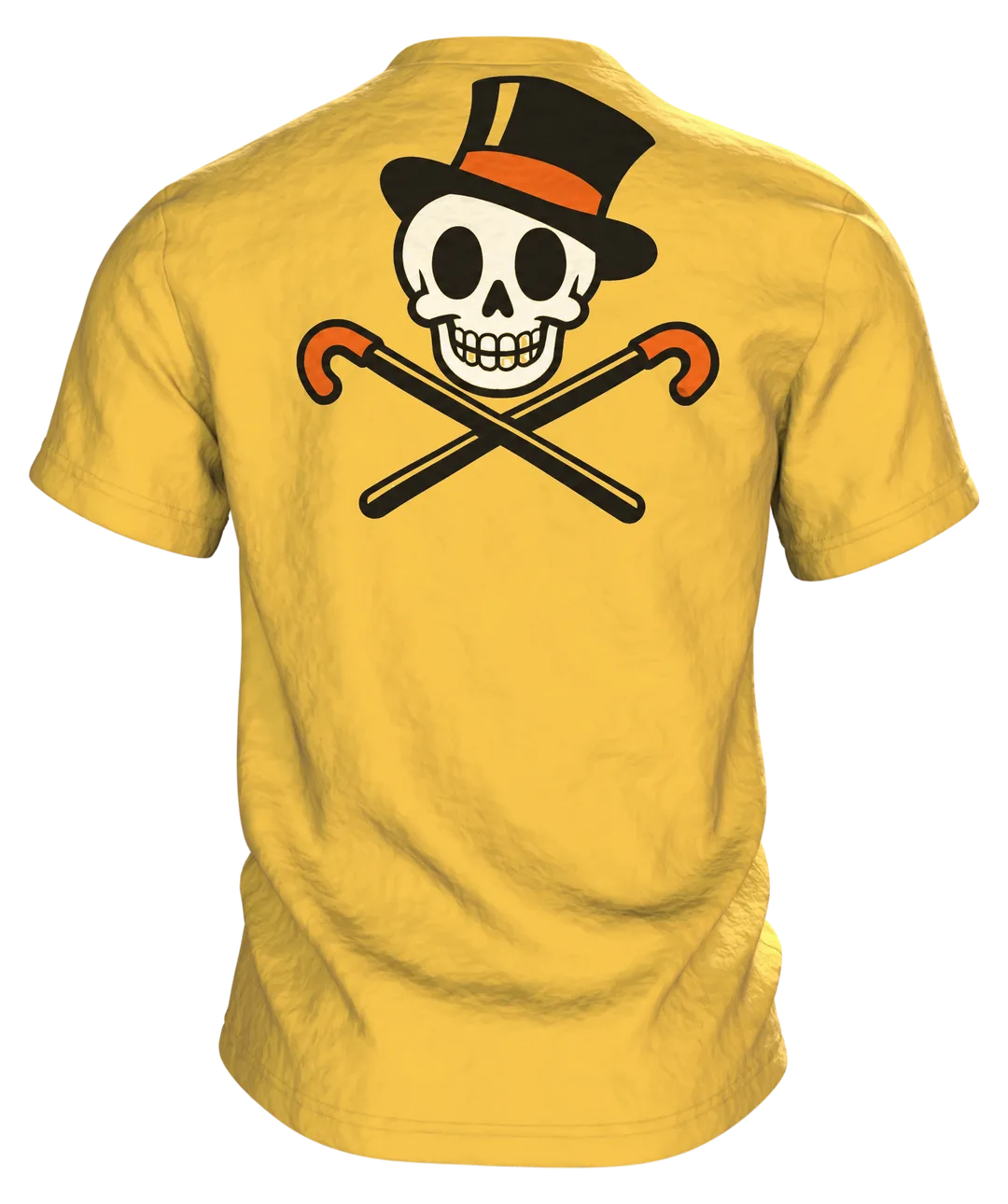 Tanzende Skelette im Mondschein T-Shirt: Comic Stil frech & fröhlich, Rückseite