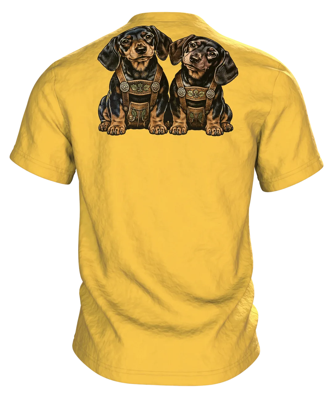 Bayerischer Dackel T-Shirt: Originelles Alpen-Design, Rückseite