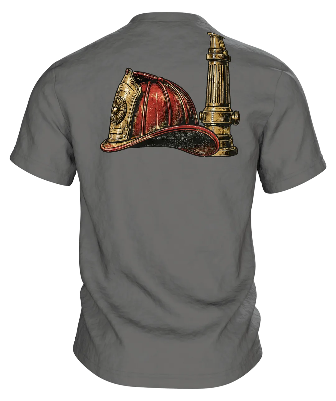 Feuerwehr Emblem T-Shirt: Klassisches Vintage-Design, Rückseite