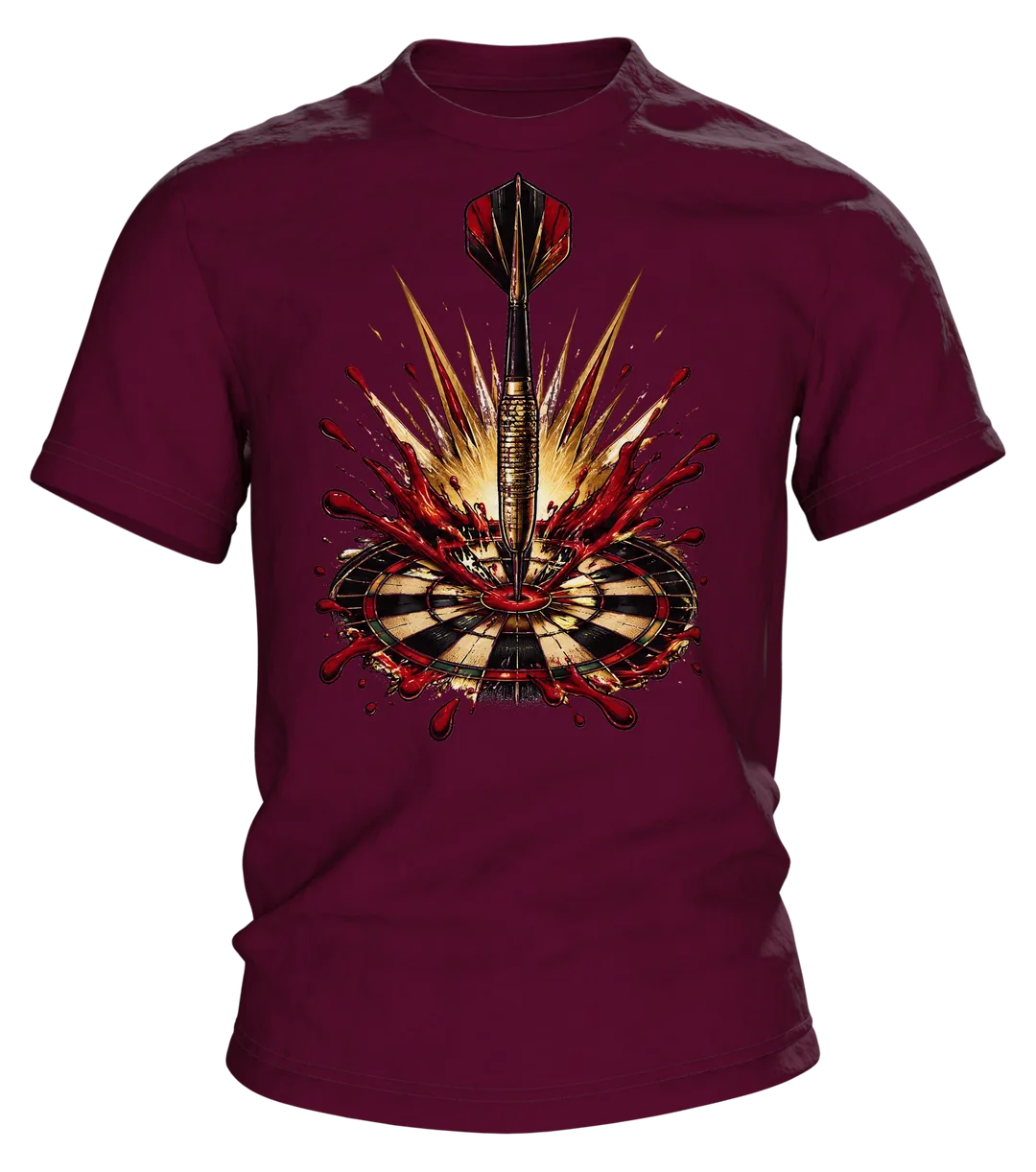 Bullseye Dart mit Farbsplash T-Shirt: Dynamisches Sport Design