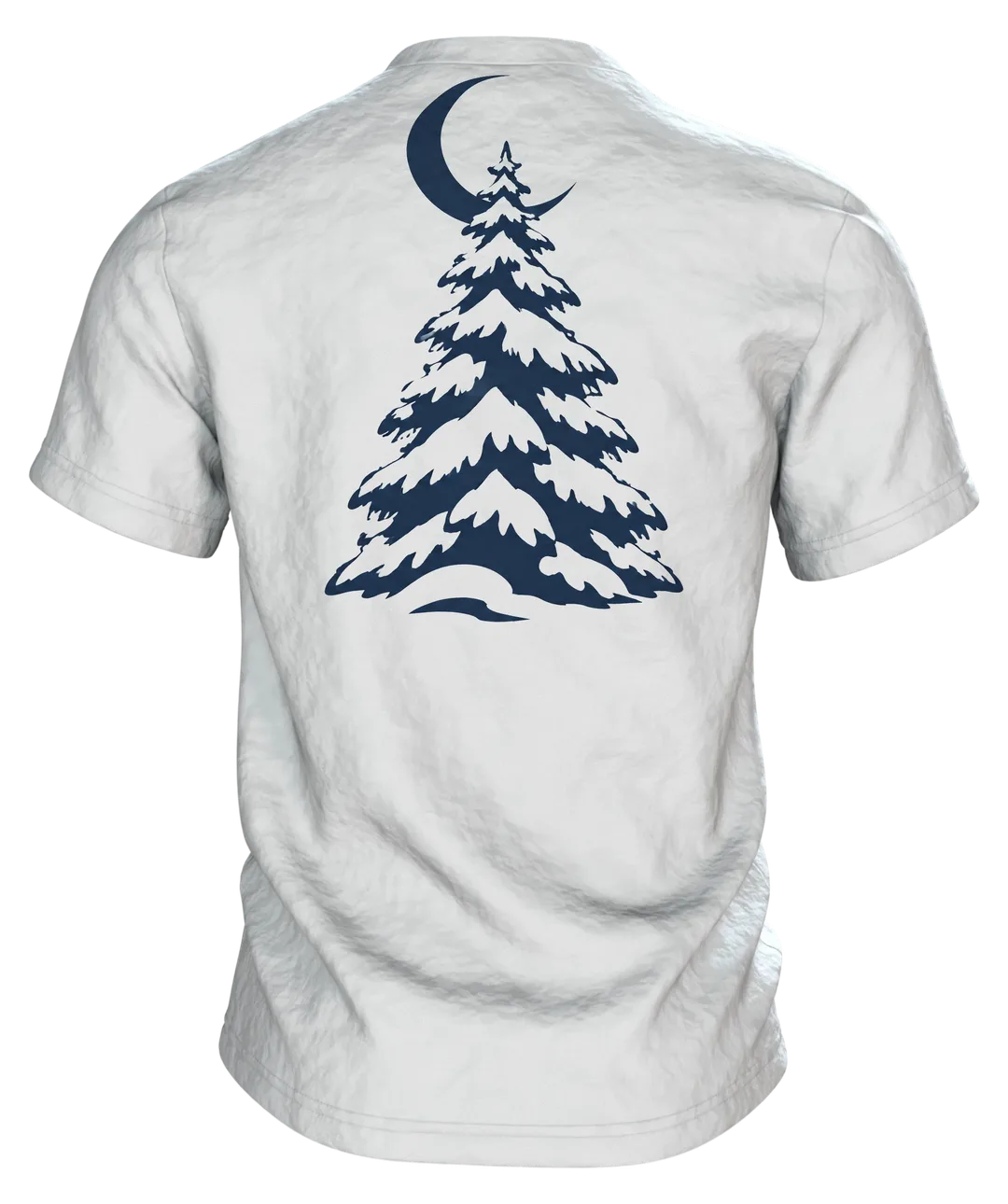 Verschneiter Winterwald T-Shirt: Magisches Winternacht Design, Rückseite