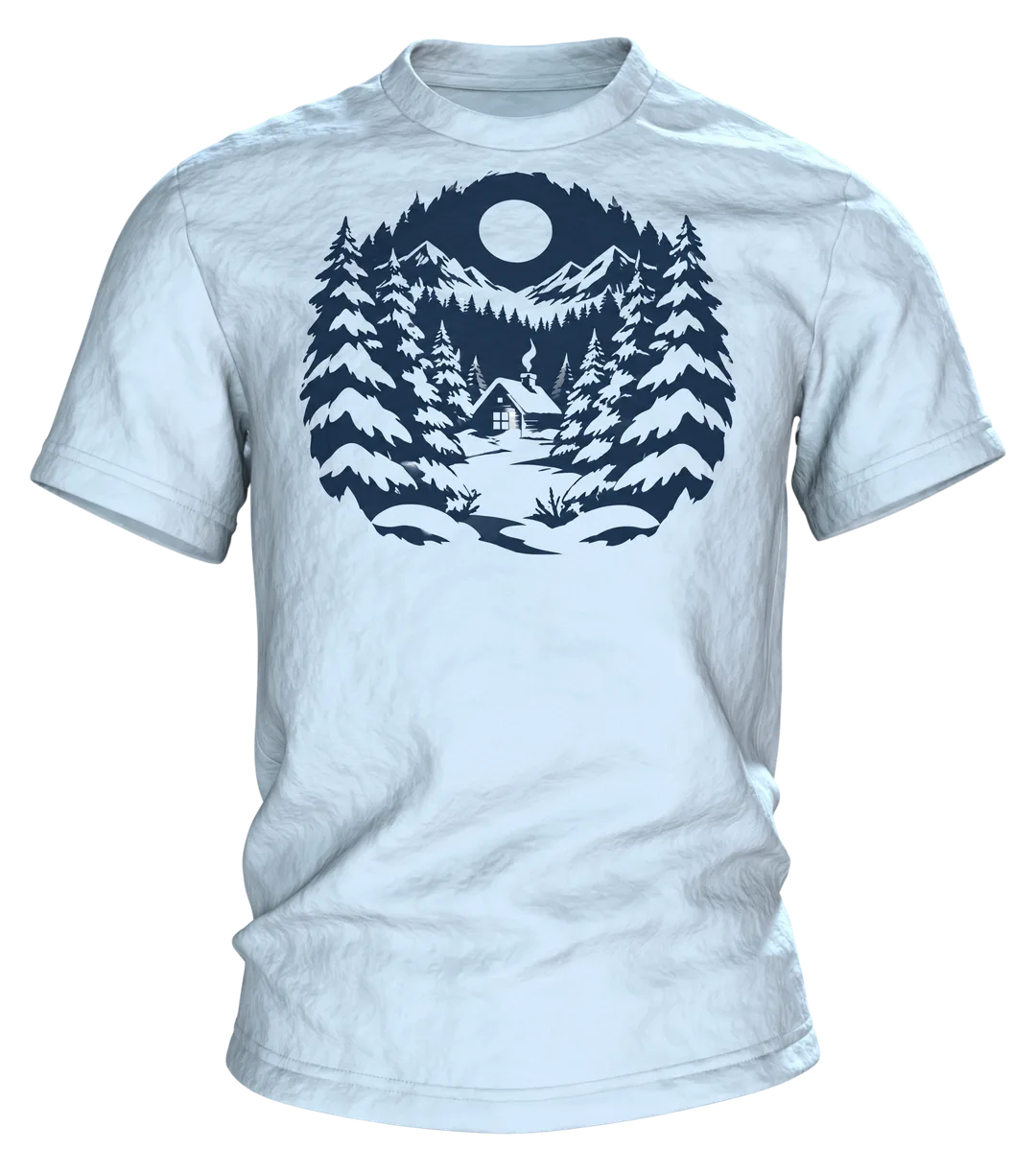 Verschneiter Winterwald T-Shirt: Magisches Winternacht Design