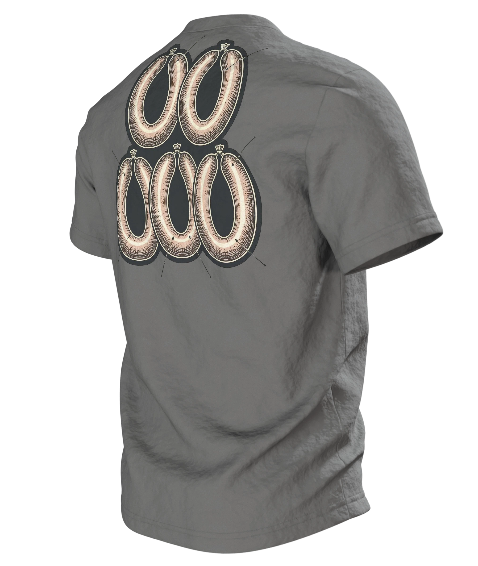 romantischer grosser Märchenbaum T-Shirt, Premium Unikat, Rückseite schräg links