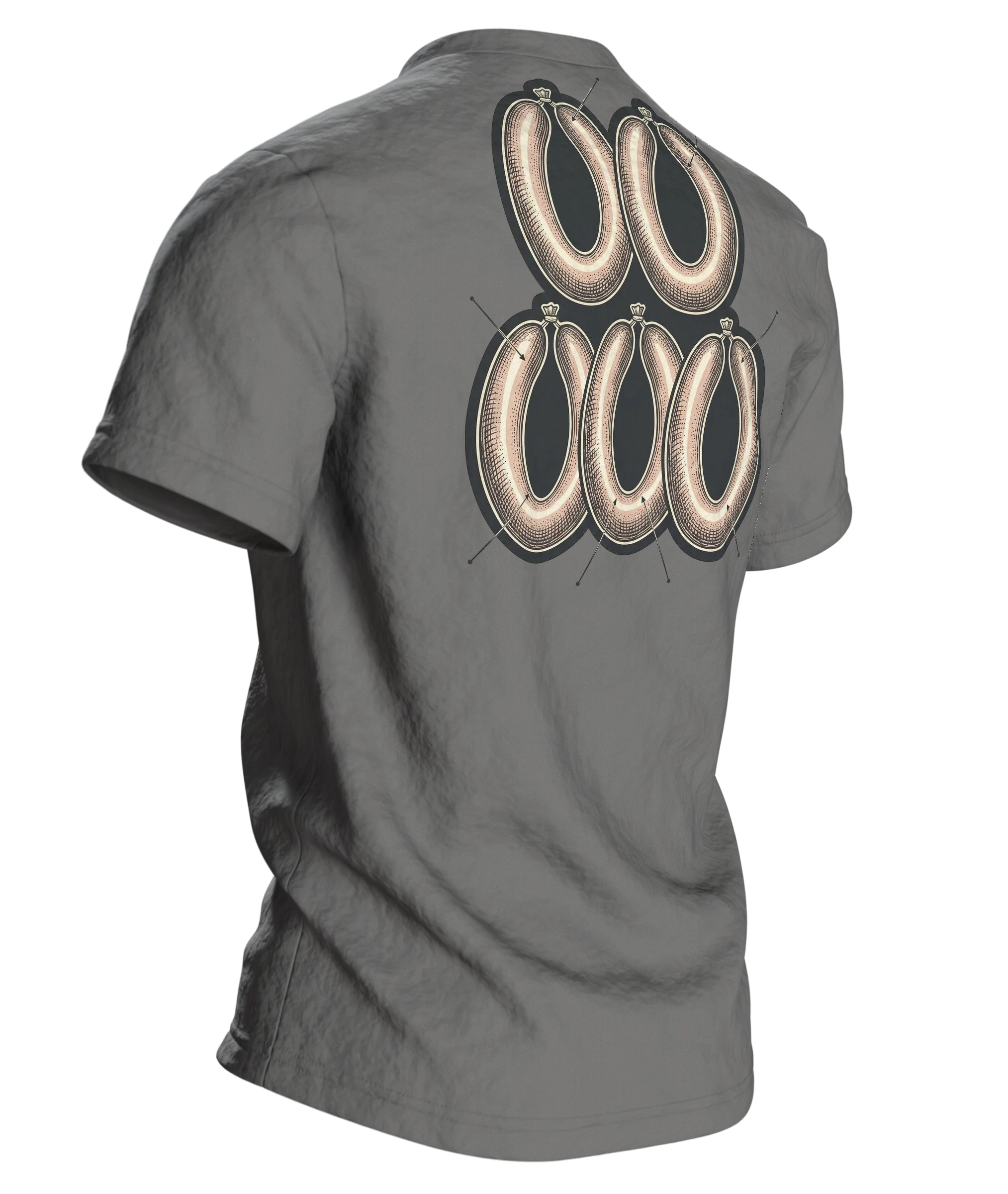 romantischer grosser Märchenbaum T-Shirt, Premium Unikat, Rückseite schräg rechts