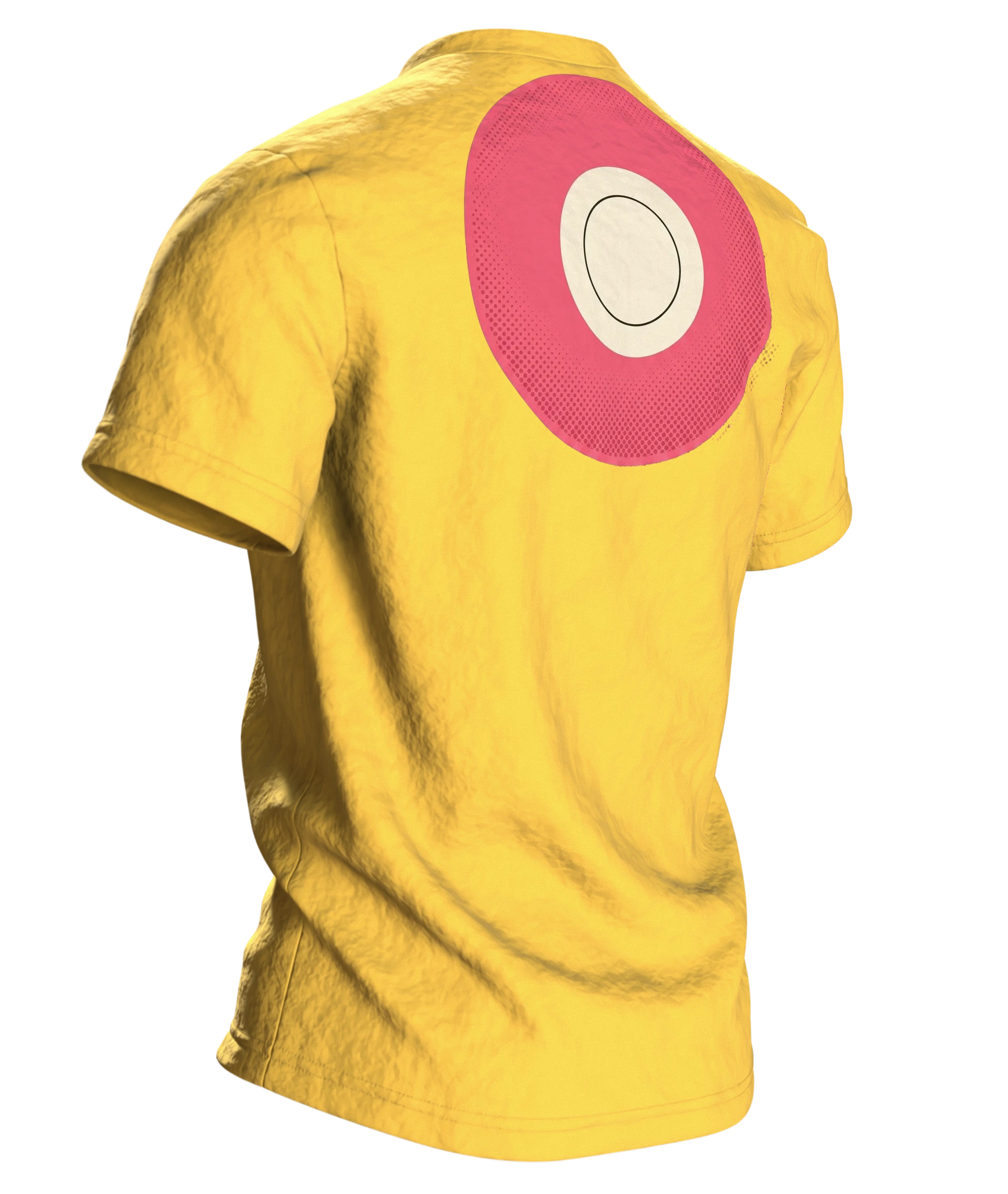 träumerischer Märchenbaum an dem statt Früchten viele T-Shirt, Rückseite schräg rechts