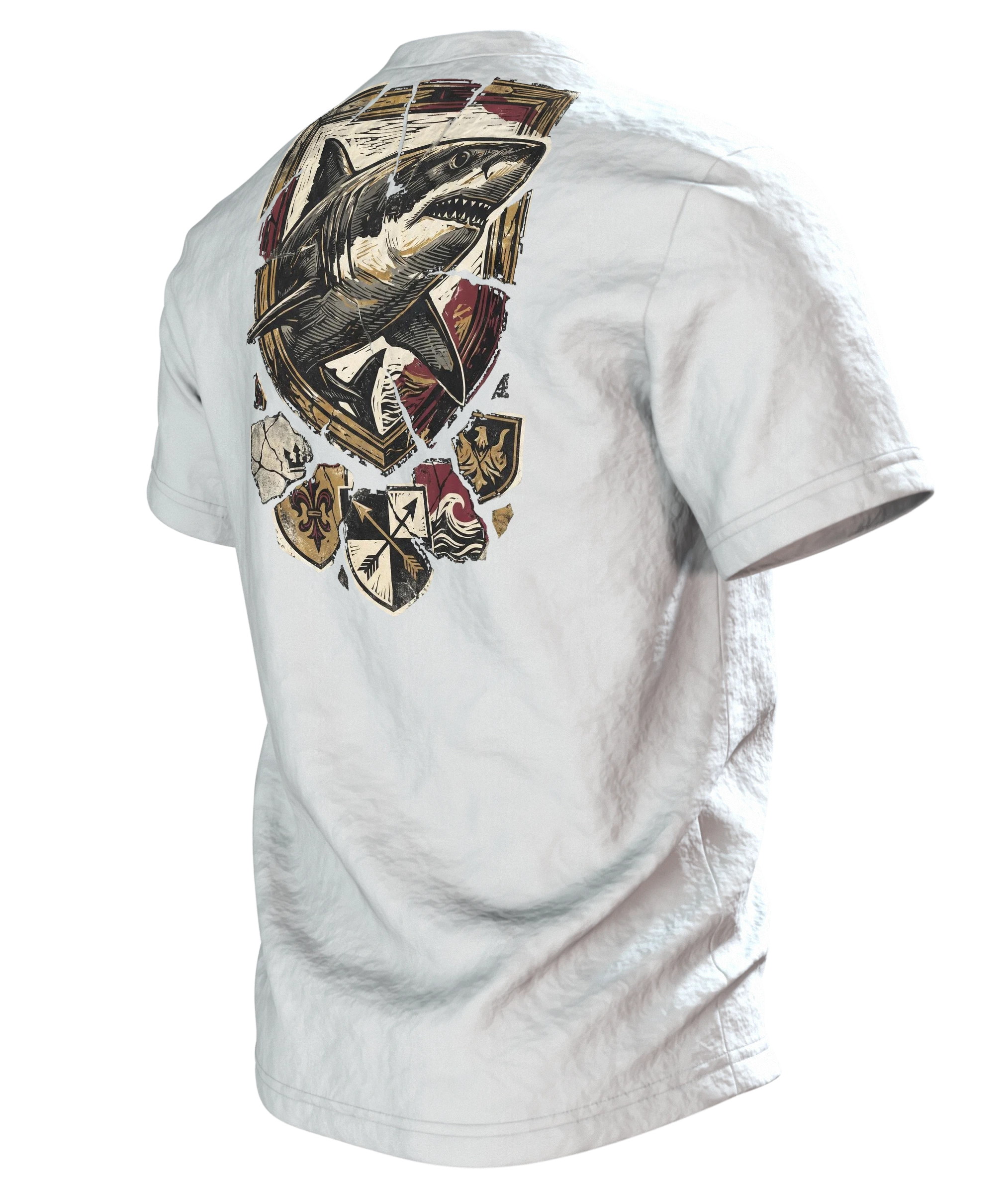 hai: Premium T-Shirt, Rückseite schräg links