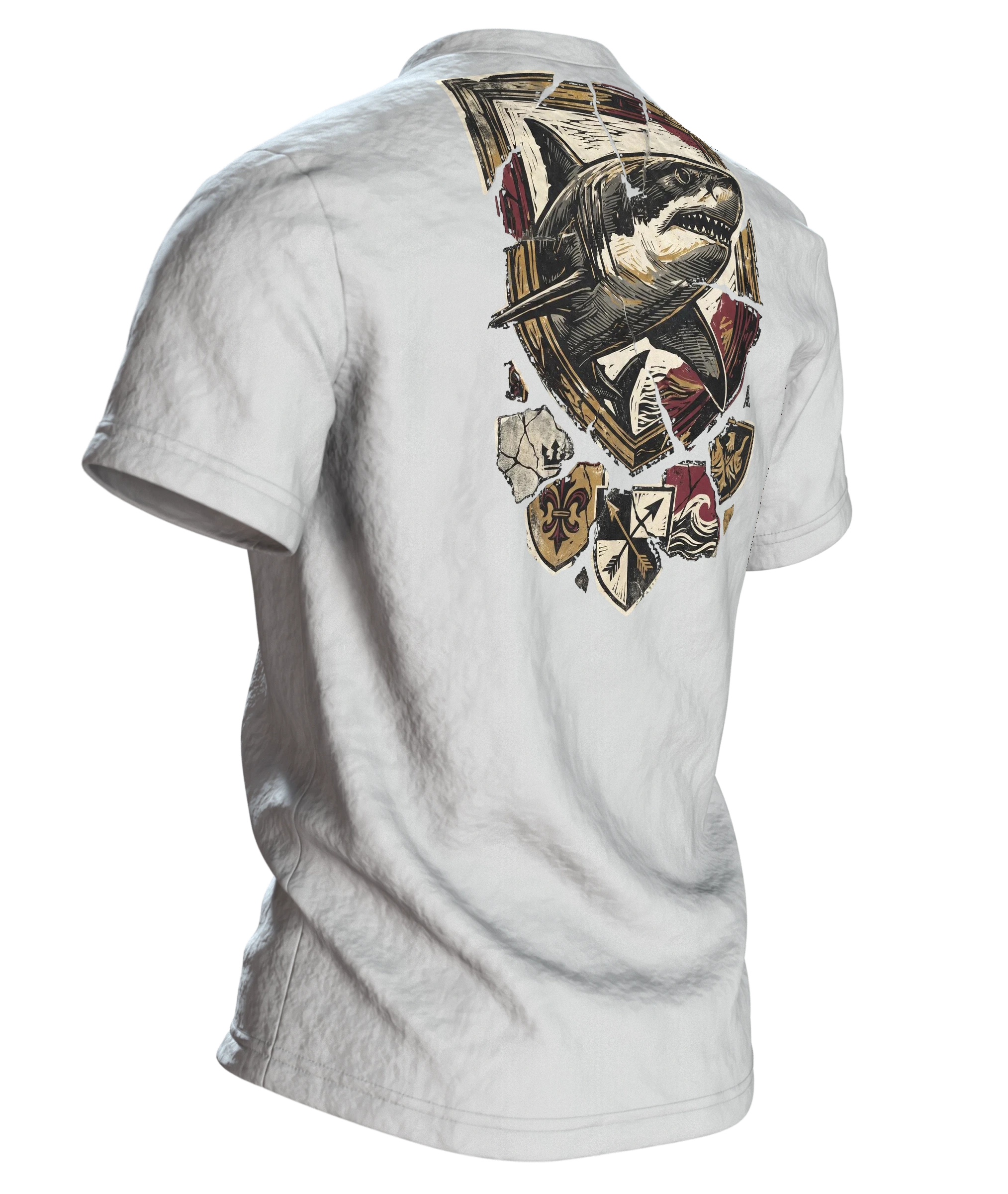 hai: Premium T-Shirt, Rückseite schräg rechts