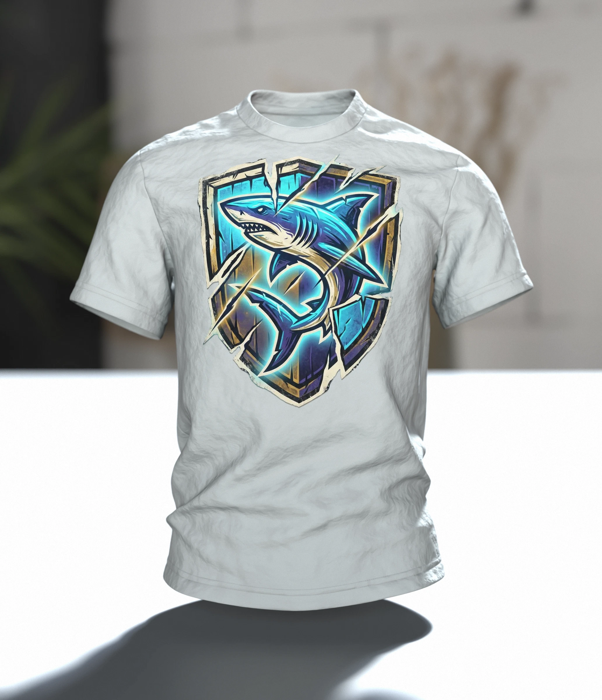 hai: Premium T-Shirt, Im Raum