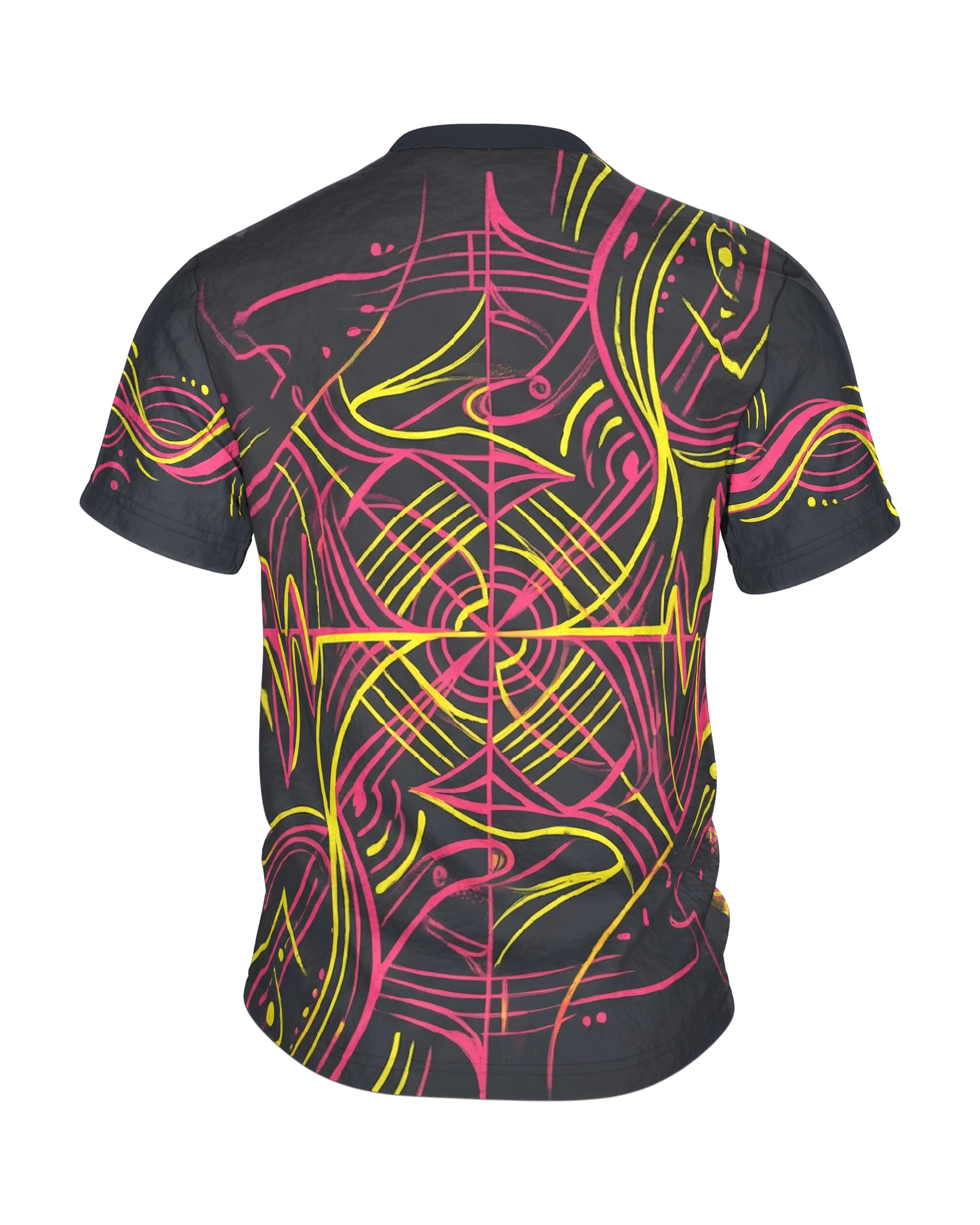 Neon Soundwave T-Shirt: Elektronische Musik, Rückseite