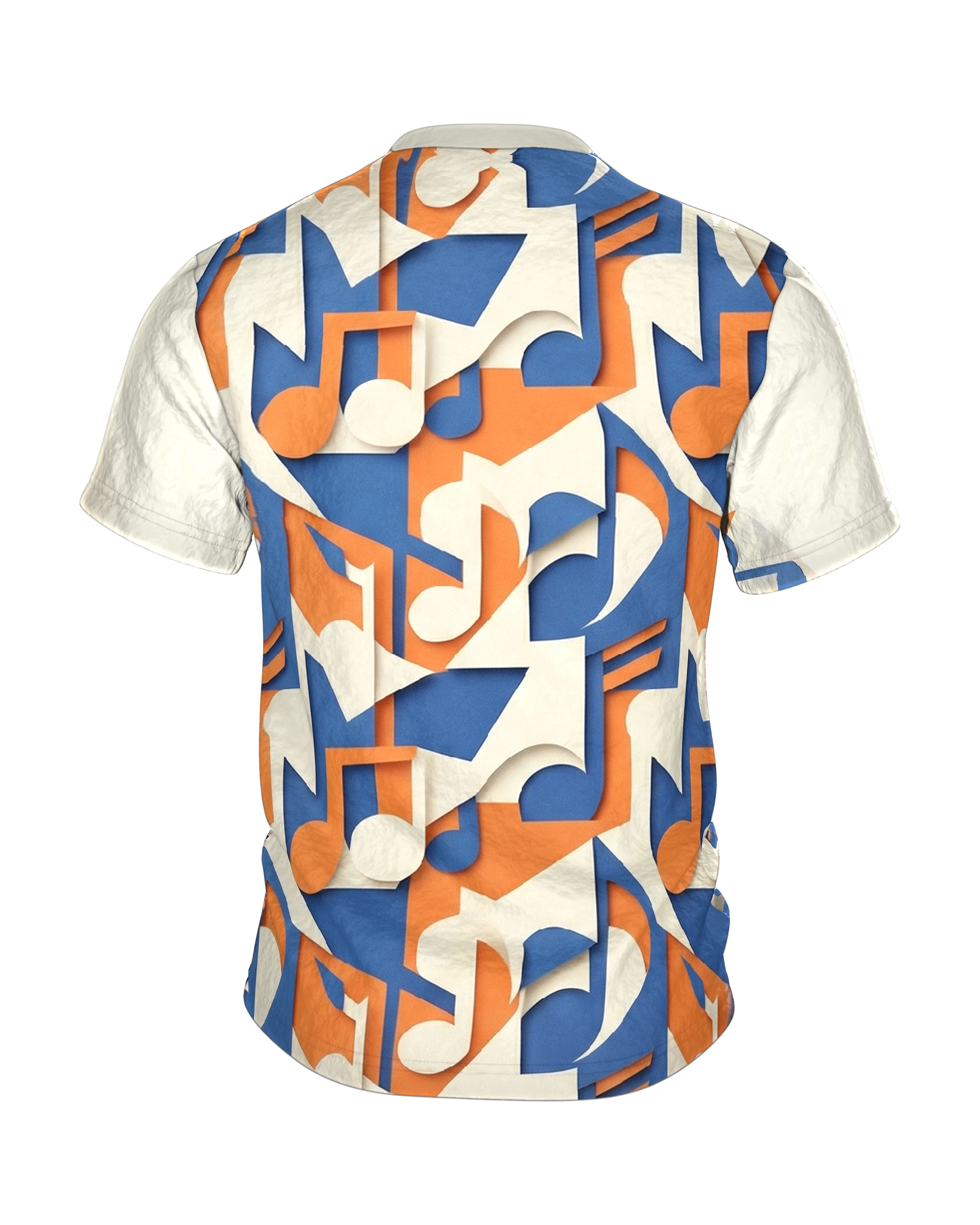 3D Noten T-Shirt: Paper-Cut Design, Rückseite