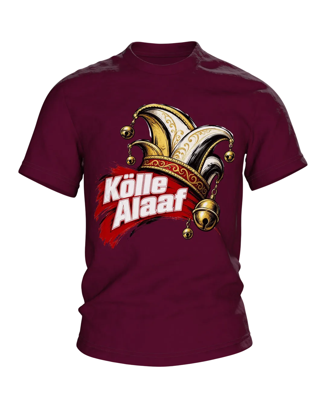 Narrenkappe aus dem Kölner Karneval, darunter T-Shirt, Premium Unikat