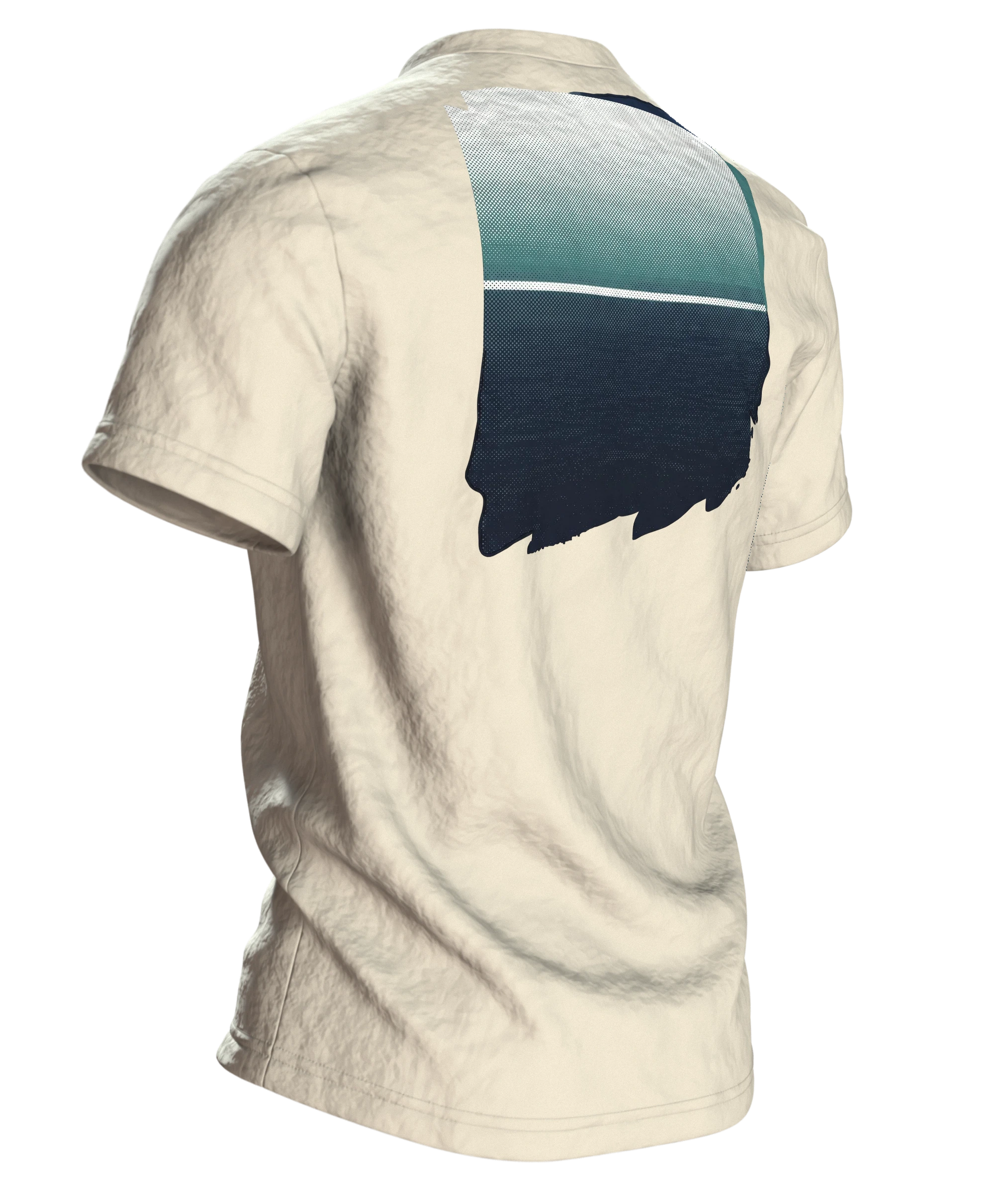 Ostsee segeln an den Klippen T-Shirt, Premium Unikat, Rückseite schräg rechts