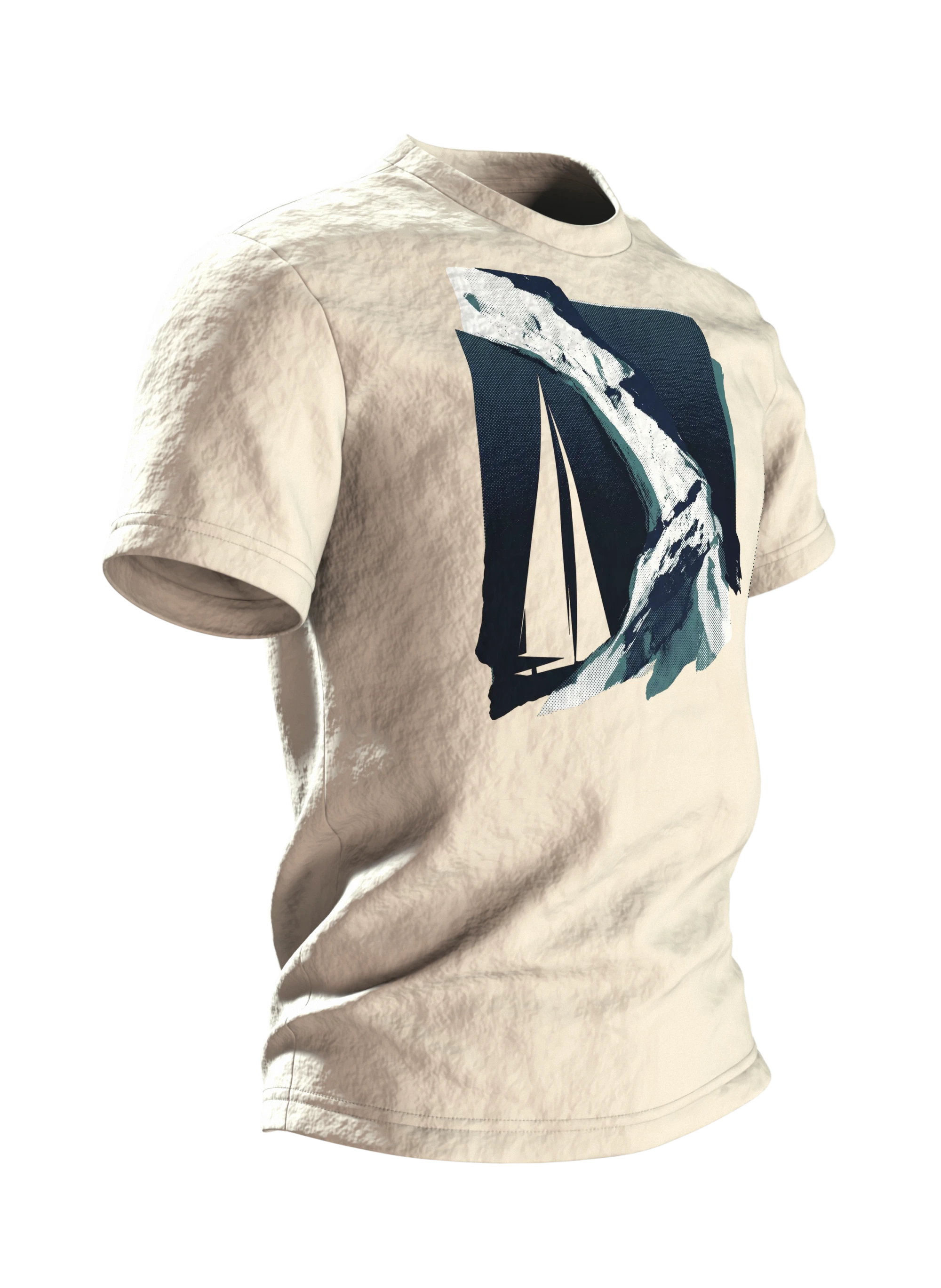Ostsee segeln an den Klippen T-Shirt, Premium Unikat, Seitenansicht links