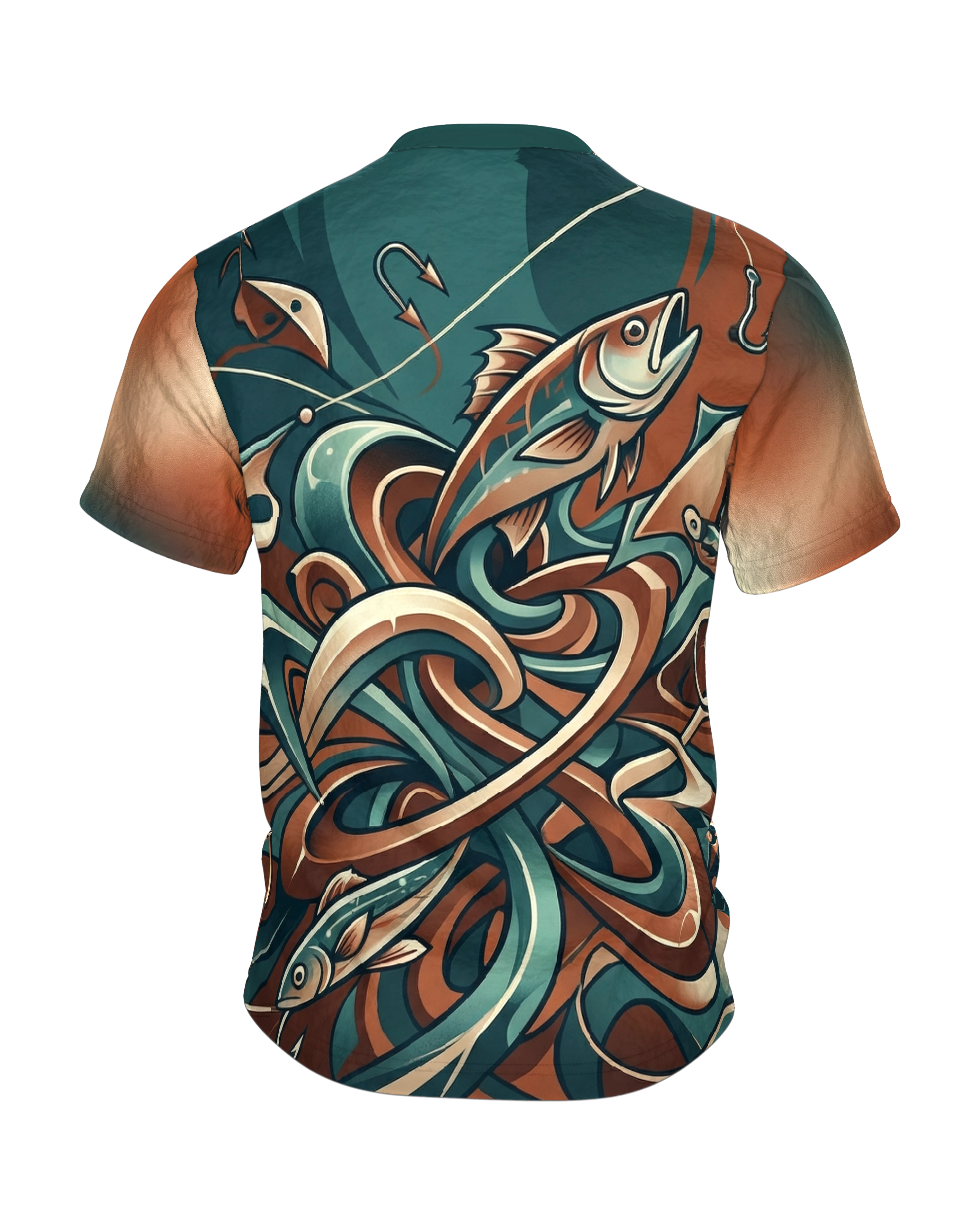 Graffiti Angelköder T-Shirt: Urban Fishing, Rückseite