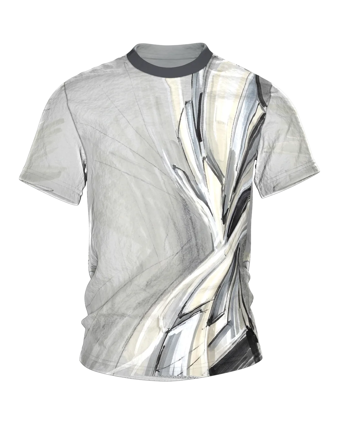 Concept Art Sculpture T-Shirt: Formstudie in Marker und Grau