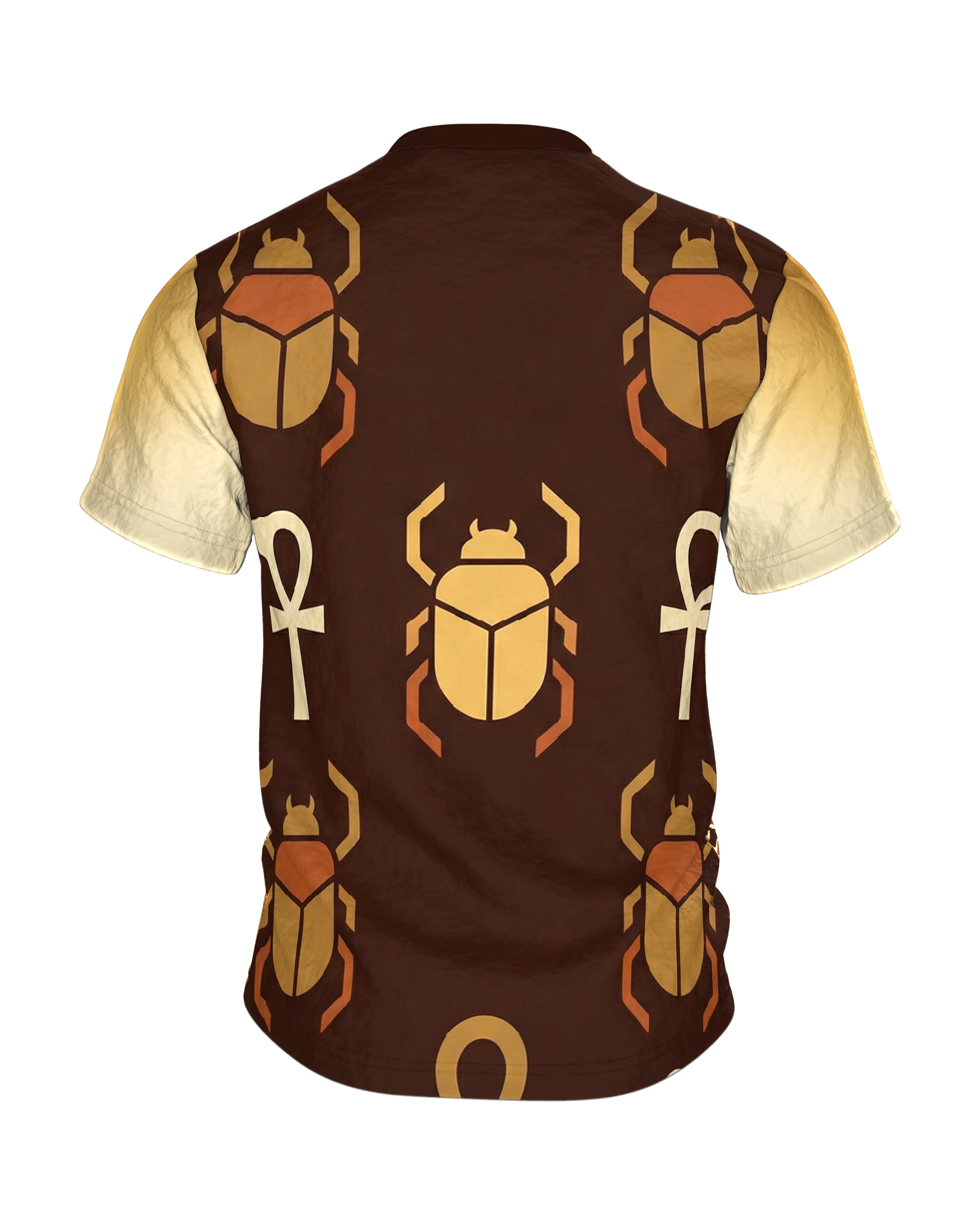 Goldenes Ankh & Skarabäus T-Shirt: Ägyptische Mystik, Rückseite