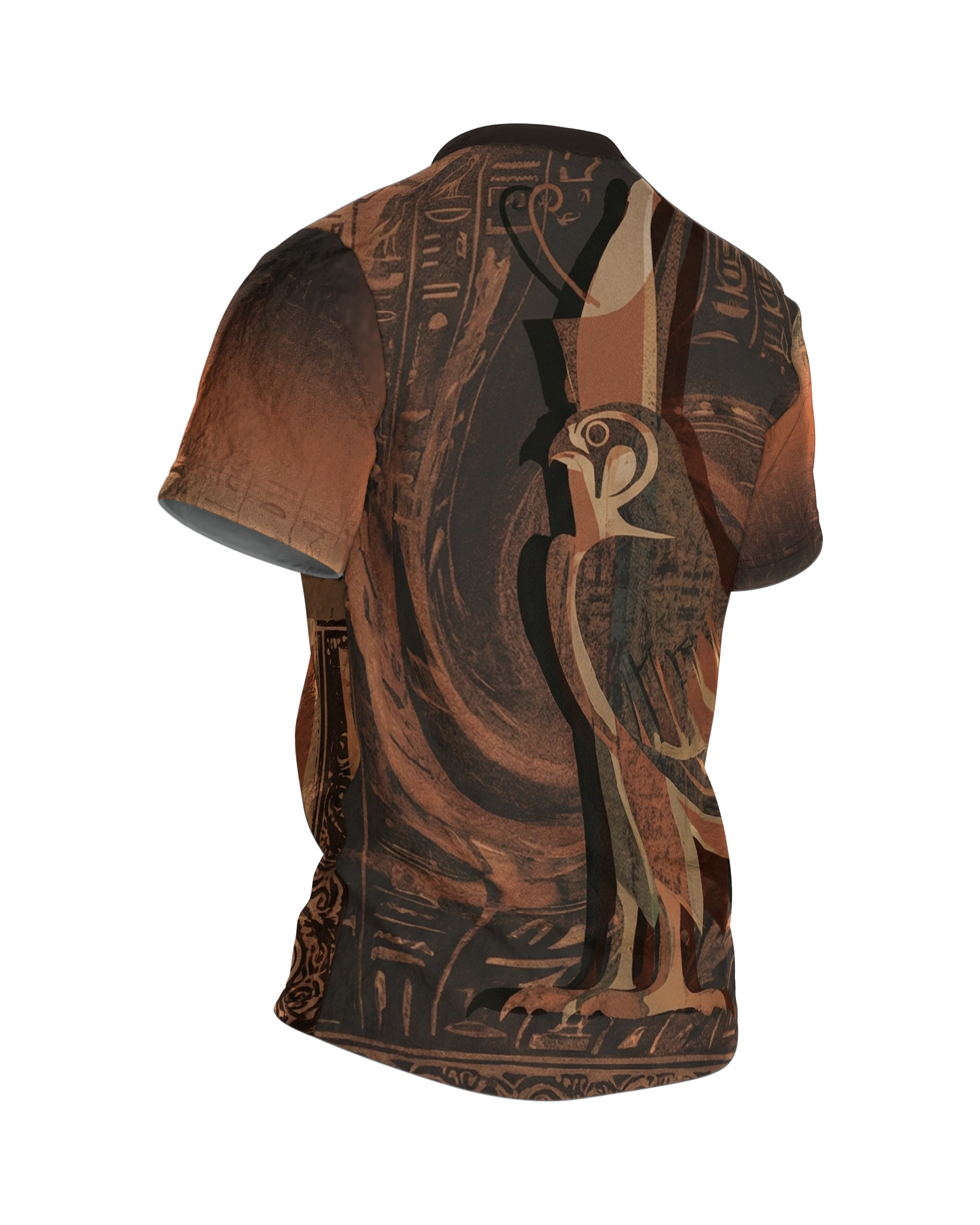 Ägyptische Mythologie T-Shirt: Horus & Ankh, Rückseite schräg rechts