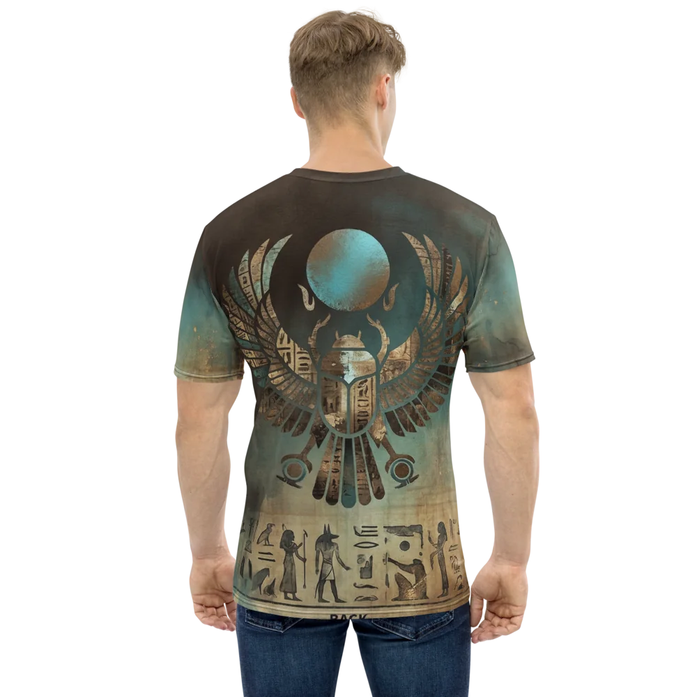 Skarabäus Ankh T-Shirt — Türkis Grunge Ägypten Symbol