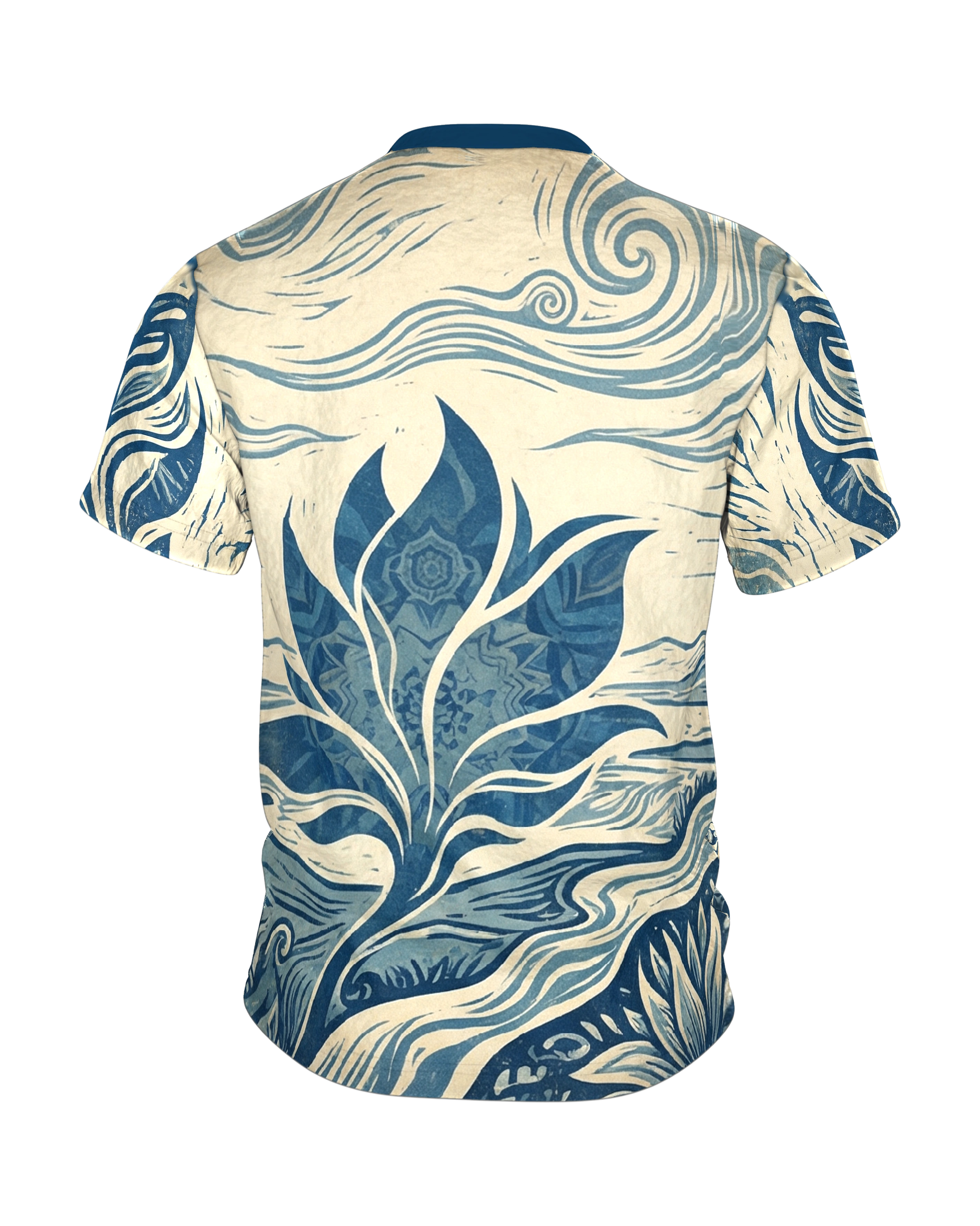 Surreale Botanik T-Shirt: Rose & Zahnräder, Rückseite