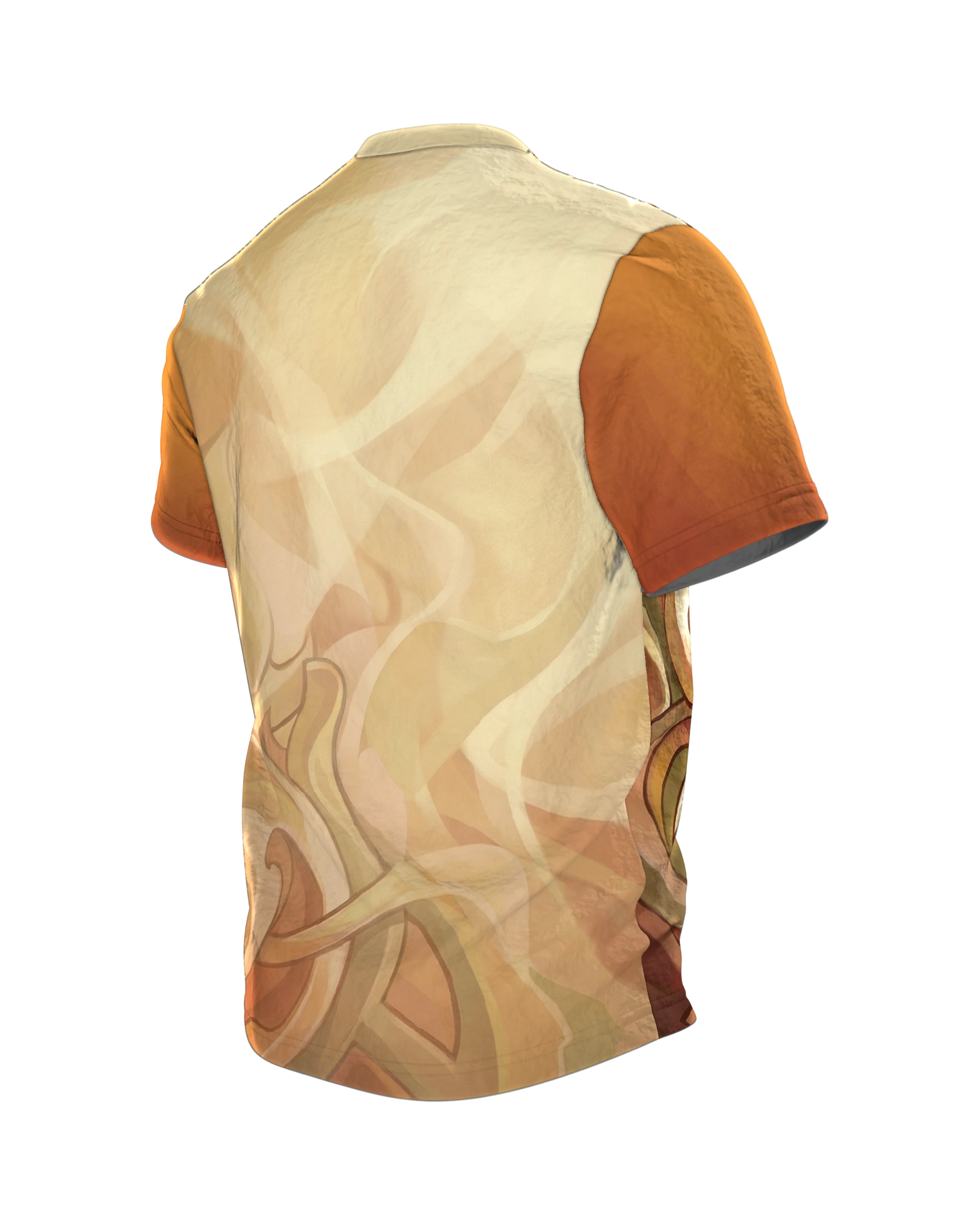 Nordische Axt T-Shirt: Elegante Erdtöne, Rückseite schräg links