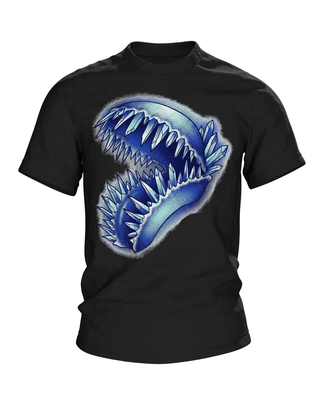 Venusfliegenfalle Kristall T-Shirt, Dotwork-Karnivore mit Eiszähnen und Mineralbeet