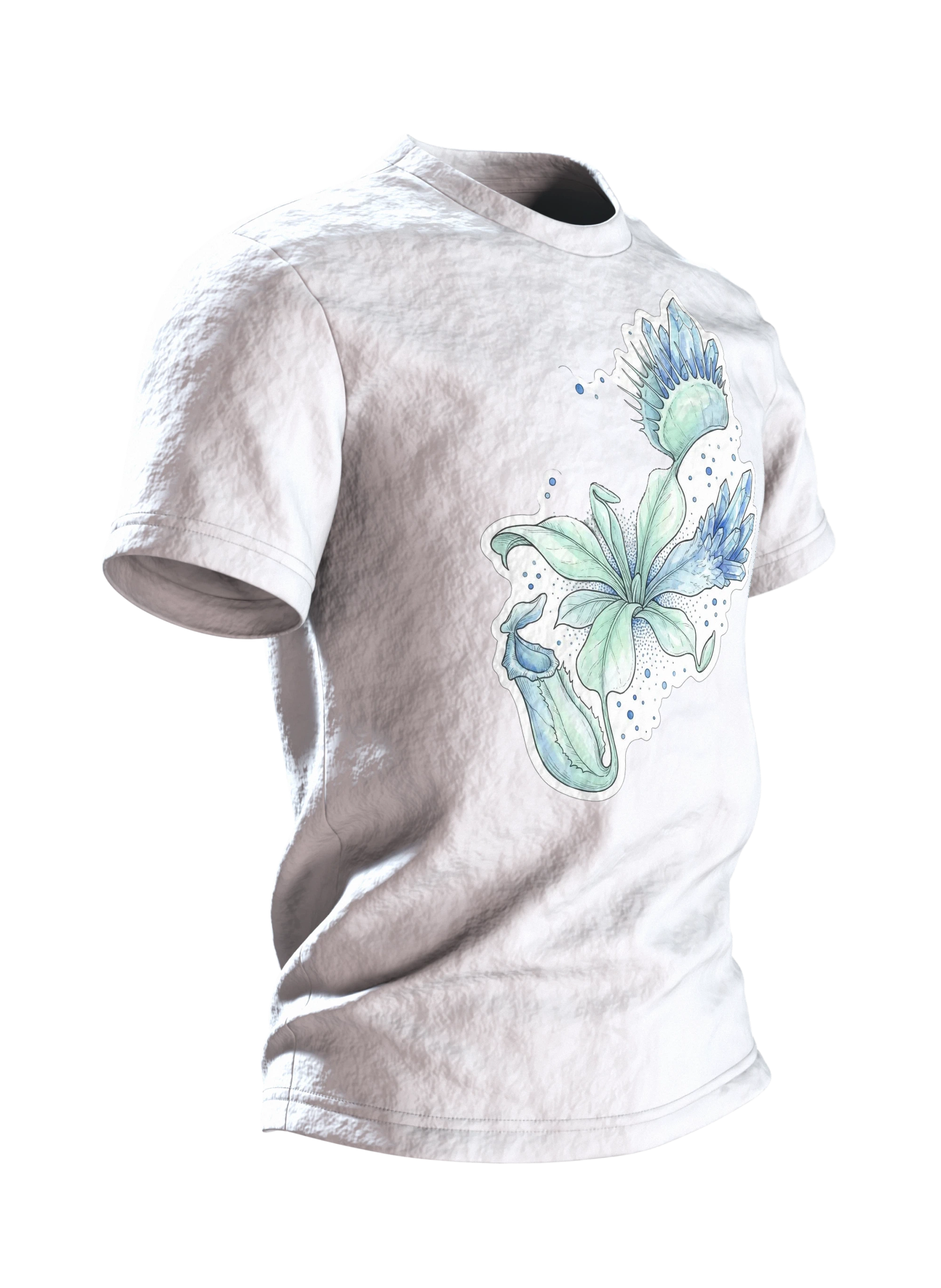 Kristalline Pflanzen T-Shirt, Seitenansicht links