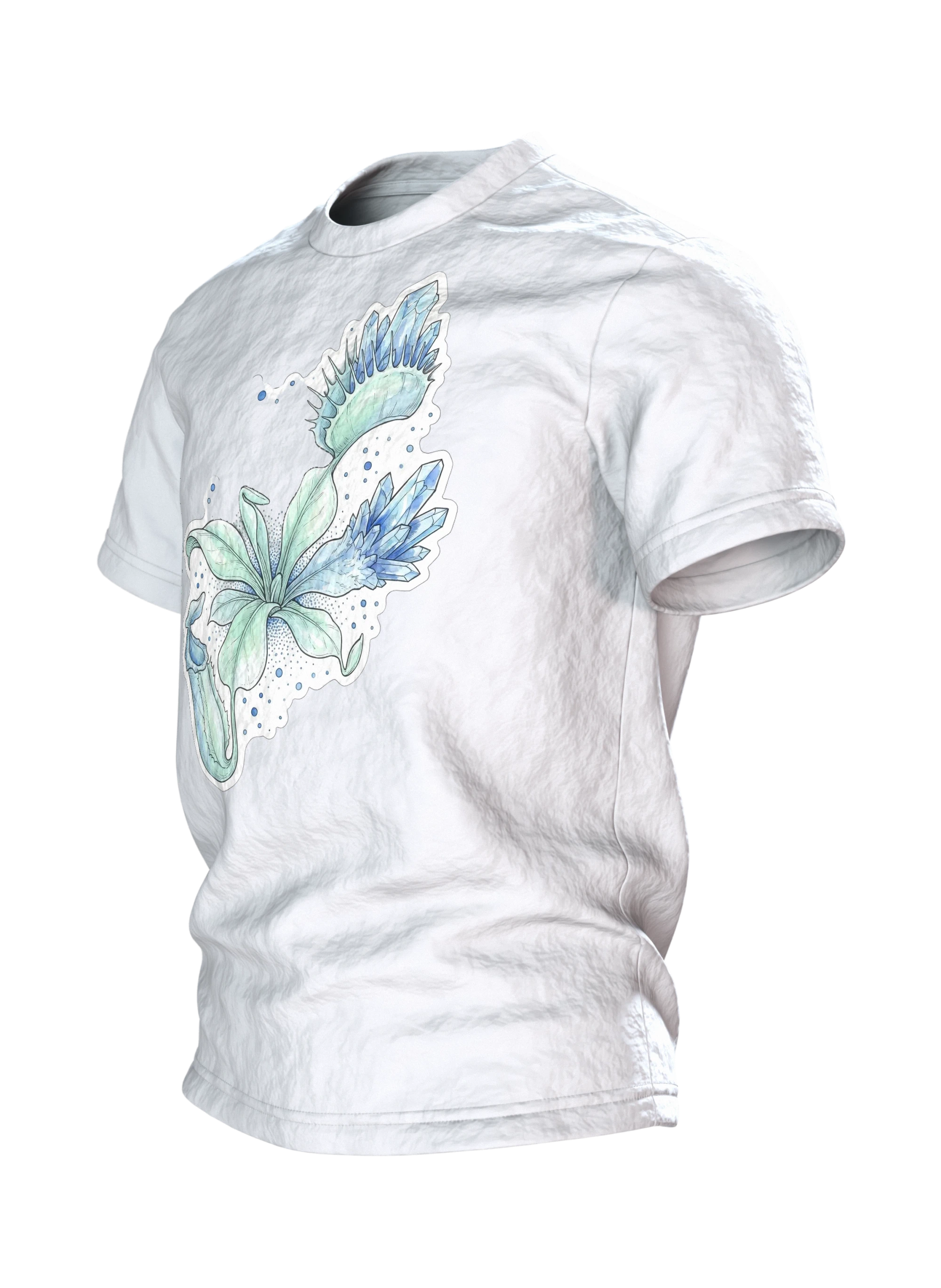 Kristalline Pflanzen T-Shirt, Seitenansicht rechts