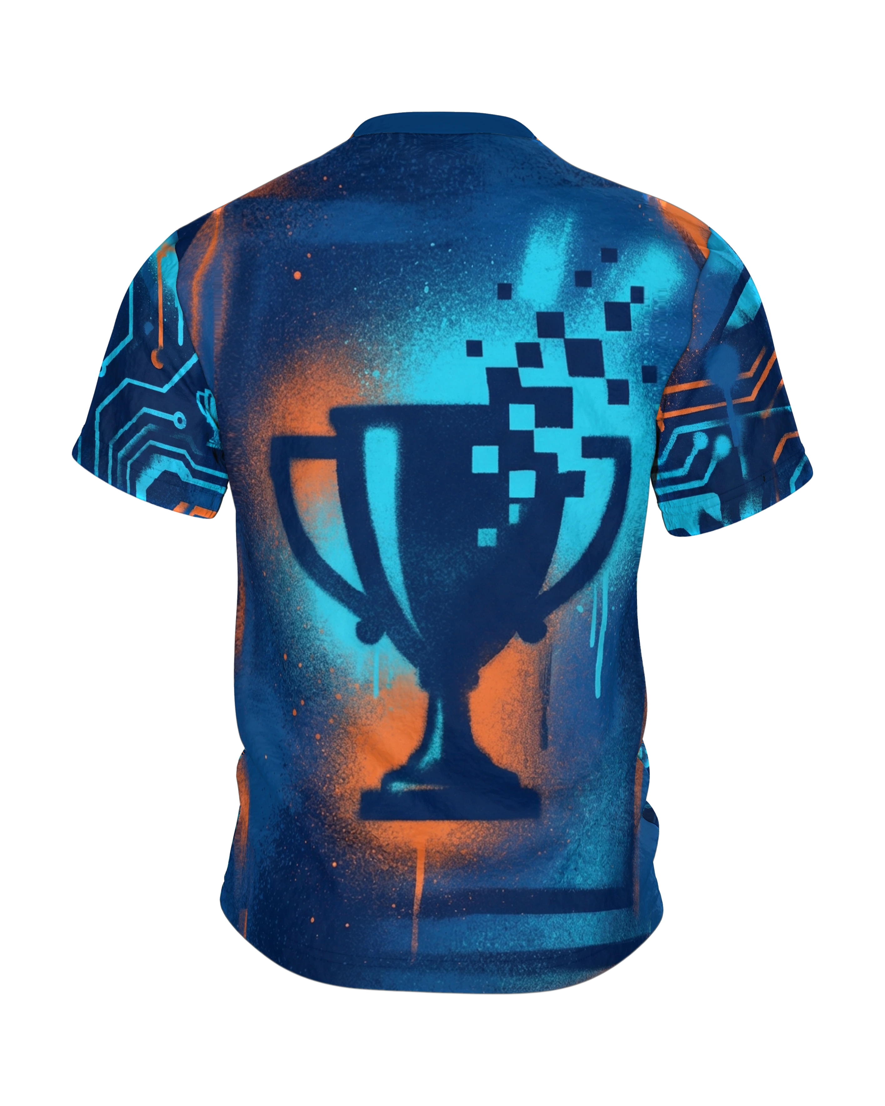 Gamer Achievement T-Shirt: Urban Cyberpunk Style, Rückseite