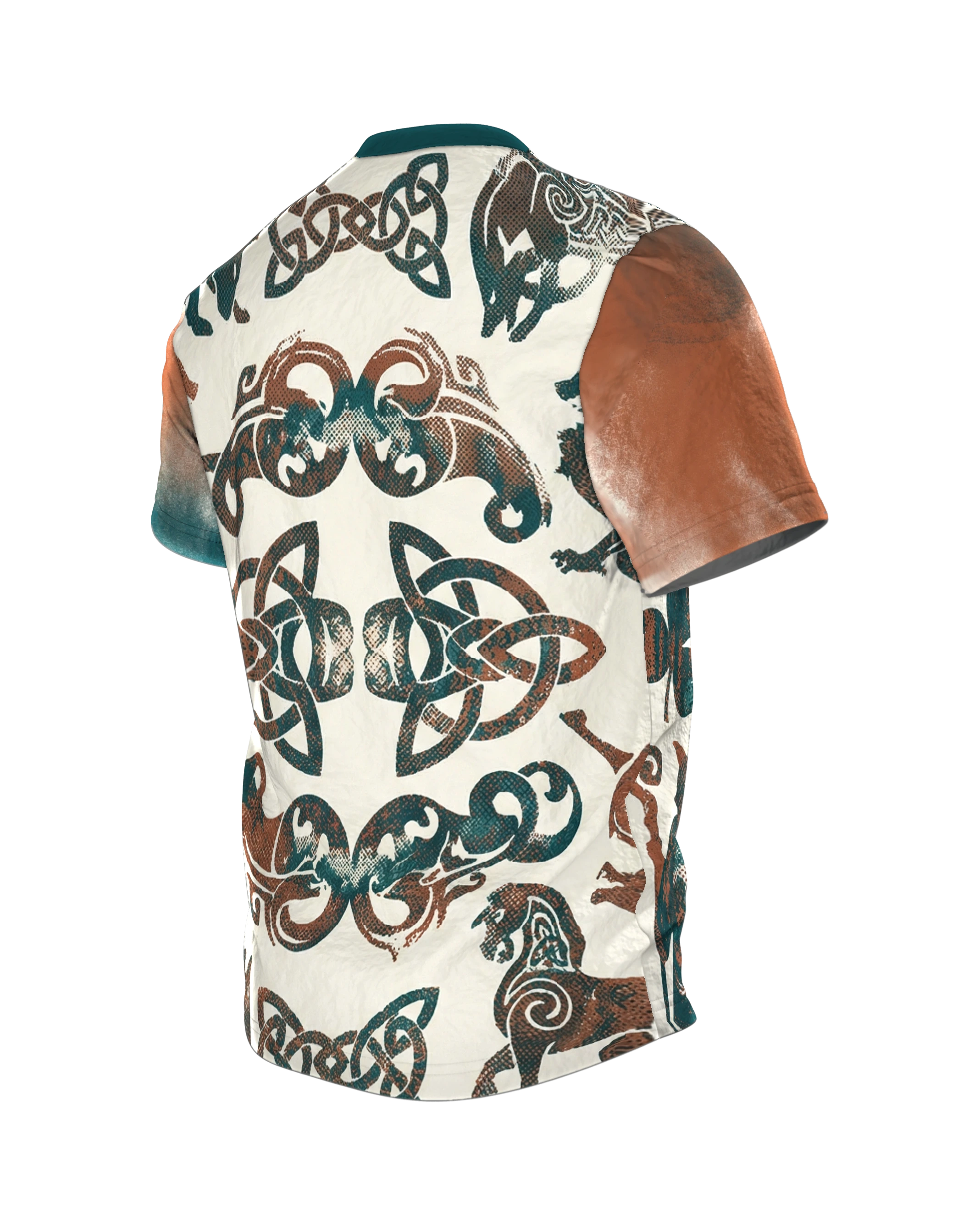 Keltische Mythen T-Shirt: Druiden & Stonehenge, Rückseite schräg links